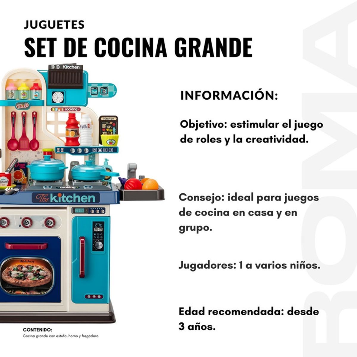 GENERICO - JUGUETE SET DE COCINA GRANDE