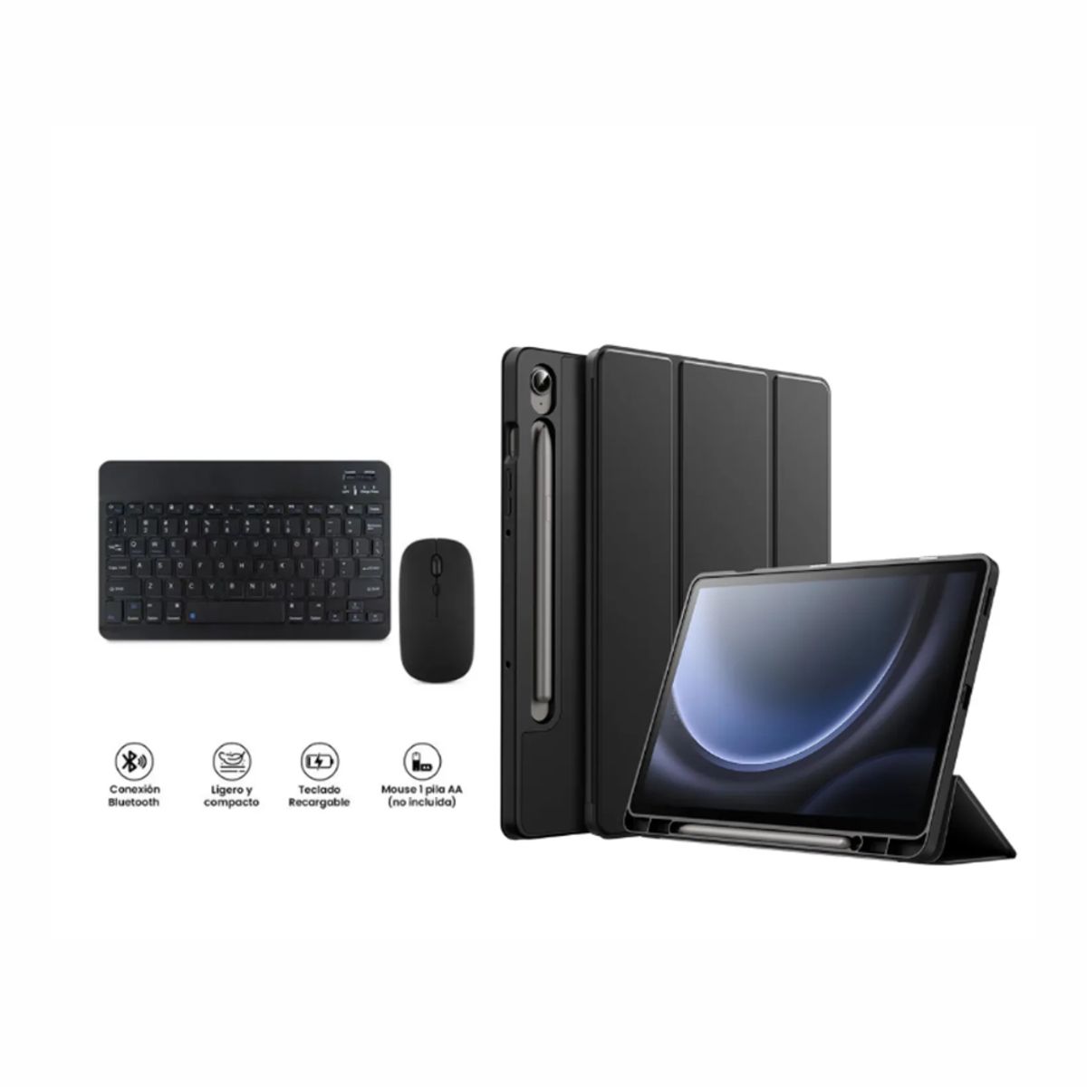 SPACE - FUNDA SAMSUNG S10-S10FE TECLADO CON MOUSE NEGRO TECLADO POR FUERA