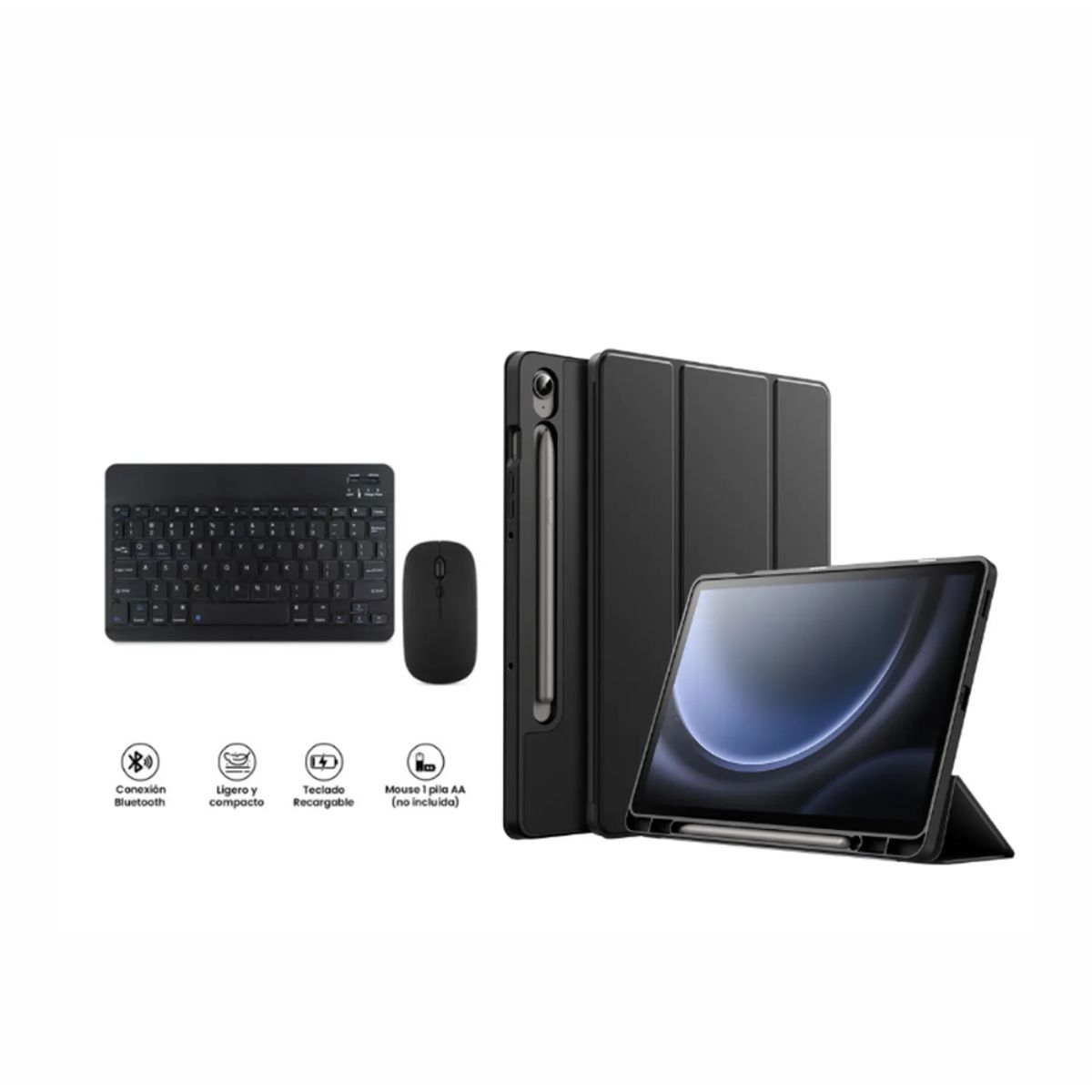 SPACE - FUNDA SAMSUNG S10-S10FE TECLADO CON MOUSE NEGRO TECLADO POR FUERA