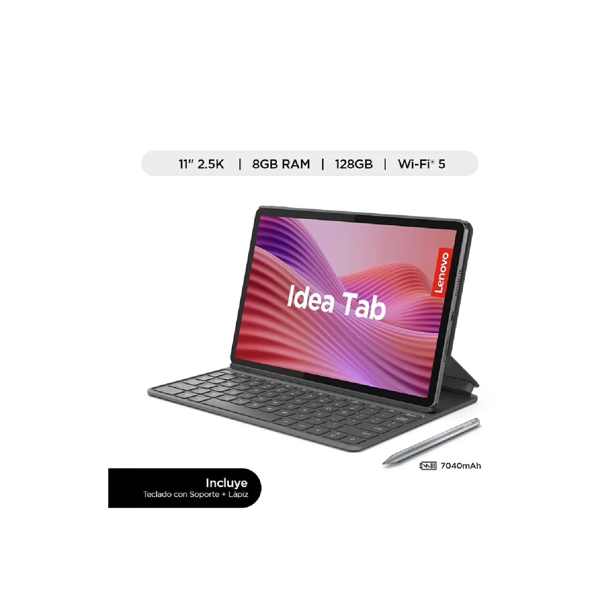 LENOVO - Tablet Lenovo Idea Tab TB336FU con Tab Pen Plus y Folio Keyboard 11” 25K 8GB 128GB con AI Gris