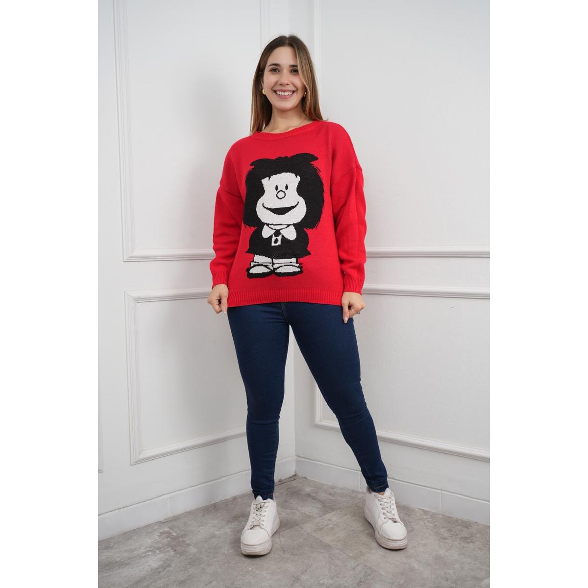 GENERICO - Chompa Mujer diseño mafalda  - Nathalie Love It - Rojo