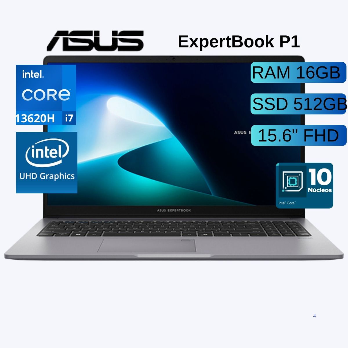 ASUS - Laptop ASUS EXPERTBOOK P1, intel Core i7 13620H, Ram 16GB, SSD 512 GB, 15.6" (FHD90NX0881-M01JS0)