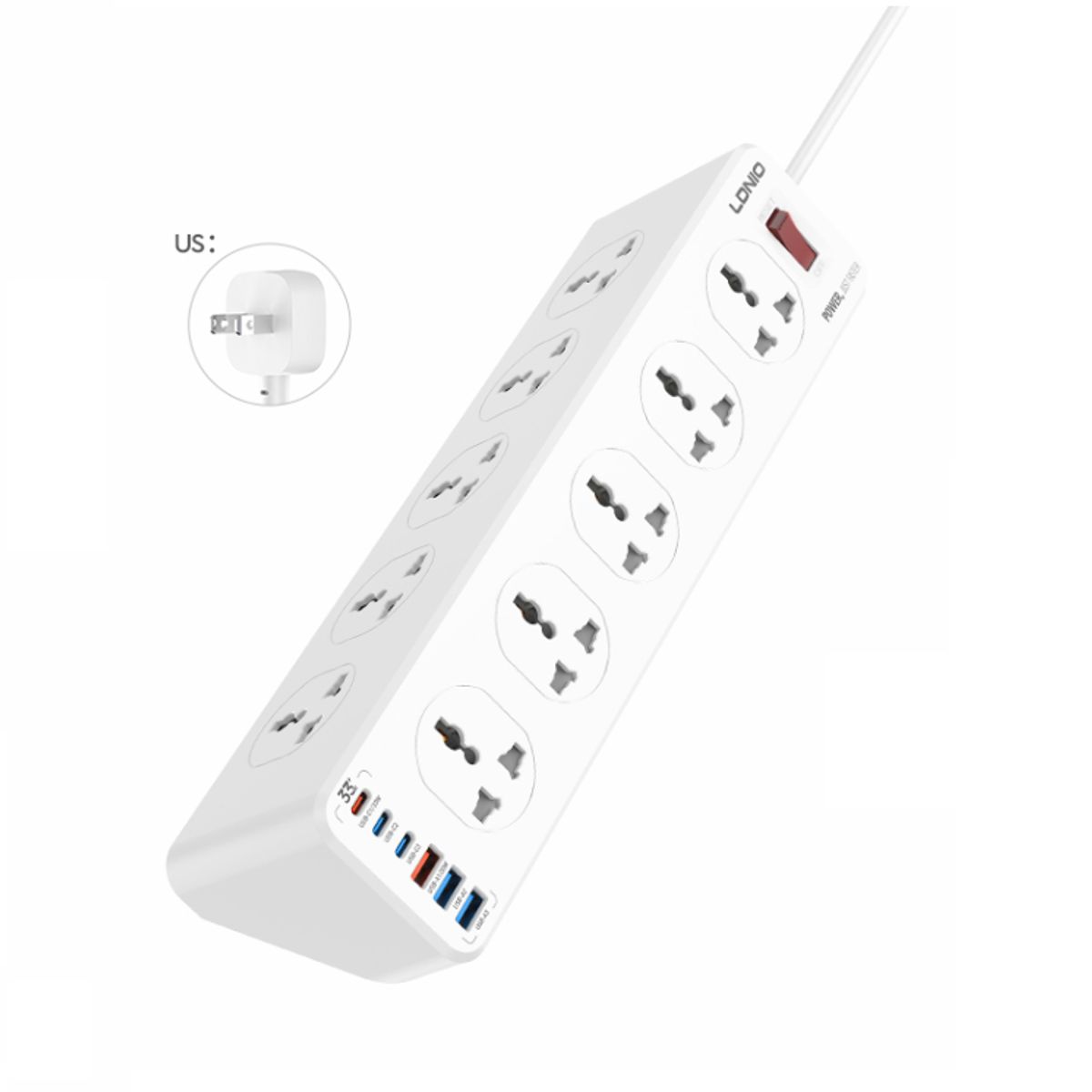 LDNIO - Toma Corriente Regleta Ldnio Sc10610C Carga Rápida Original