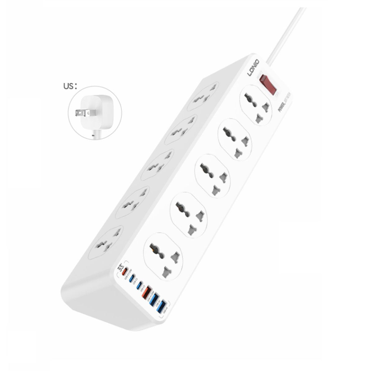LDNIO - Toma Corriente Regleta Ldnio Sc10610C Carga Rápida Original
