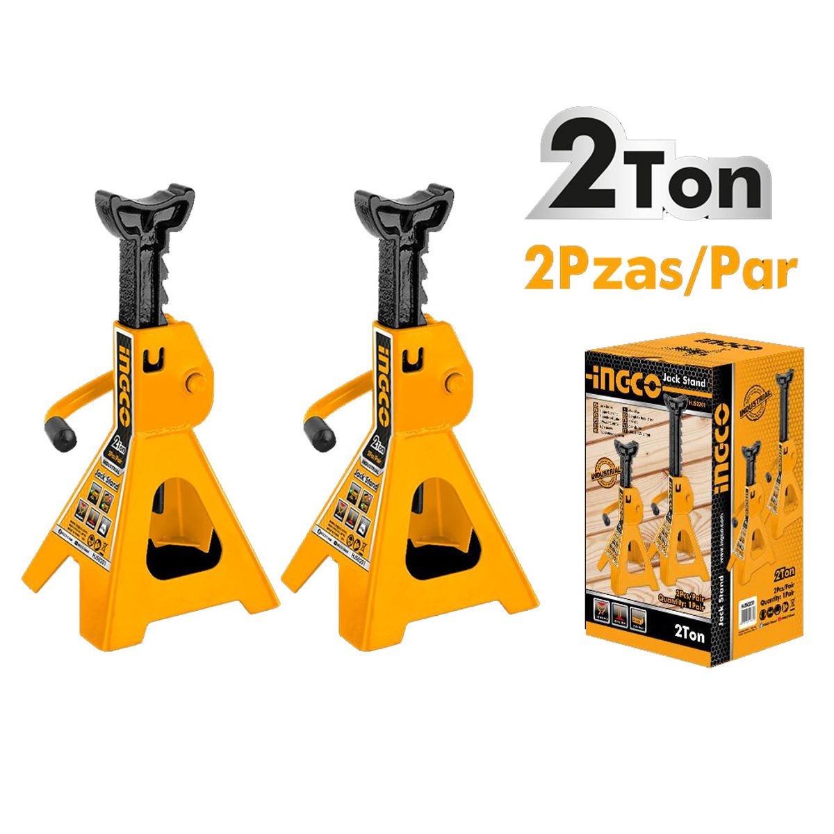 INGCO TOOLS - CABALLETE 2 TONELADAS PARA AUTOS SOPORTE INGCO HJS0201