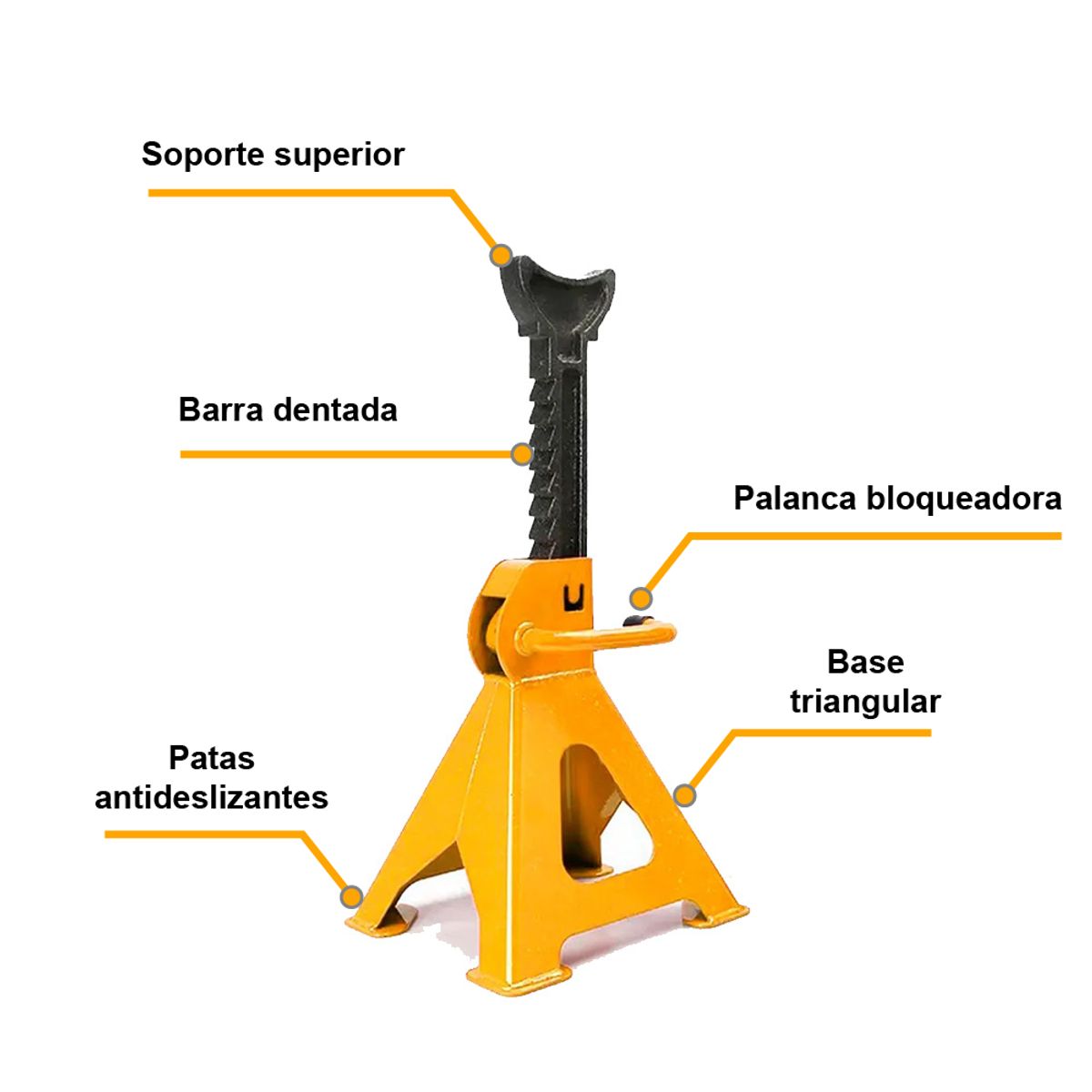 INGCO TOOLS - CABALLETE 2 TONELADAS PARA AUTOS SOPORTE INGCO HJS0201