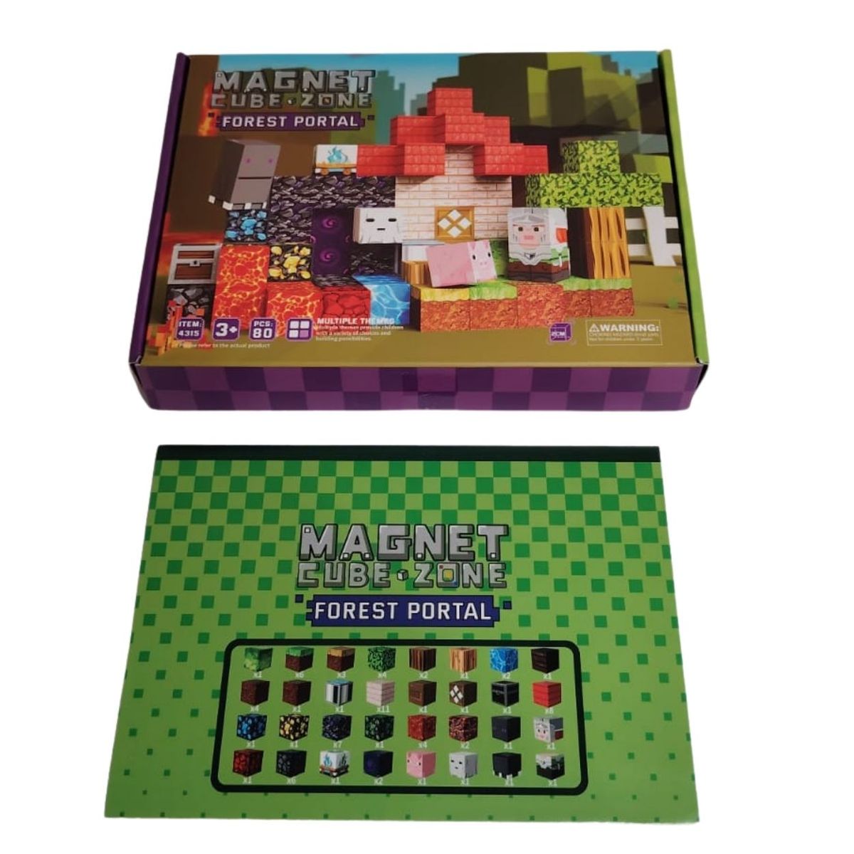 GENERICO - Cubos Magnéticos de Construcción 3D Magnet Cube Zone Diseño Estilo Píxel - Set de 80 Piezas