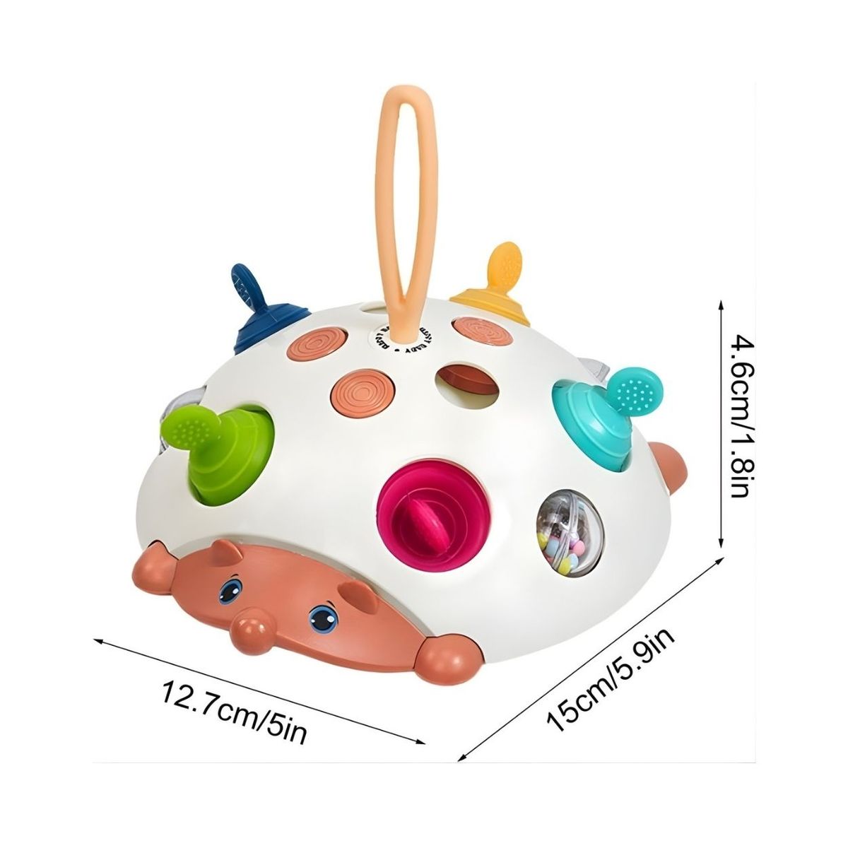 GENERICO - Juguete Sensorial Erizo Montessori 4 en 1: Estimulación Temprana y Motricidad Fina para Bebés