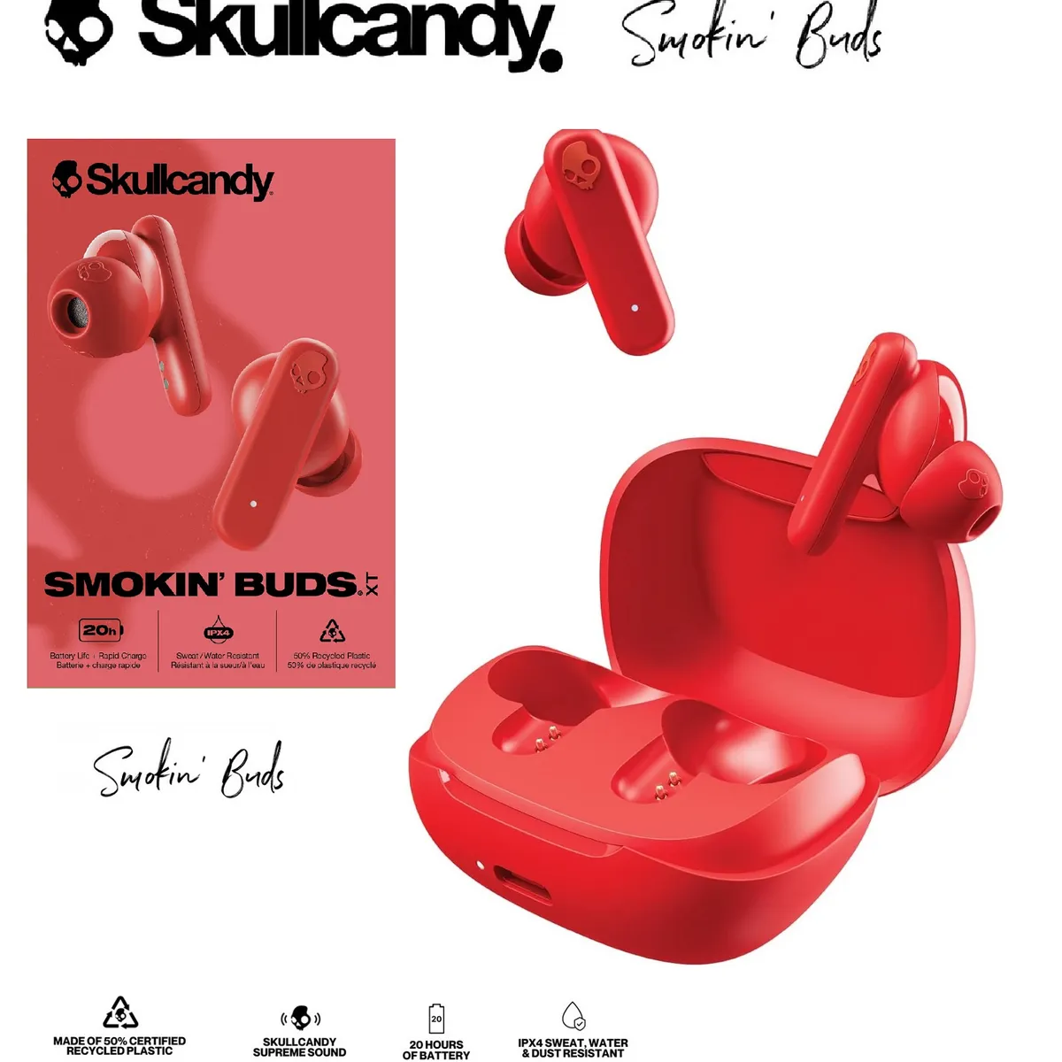 SKULLCANDY - Skullcandy Smokin Buds Audifonos Bluetooth TWS Flame -No Dime Jib True