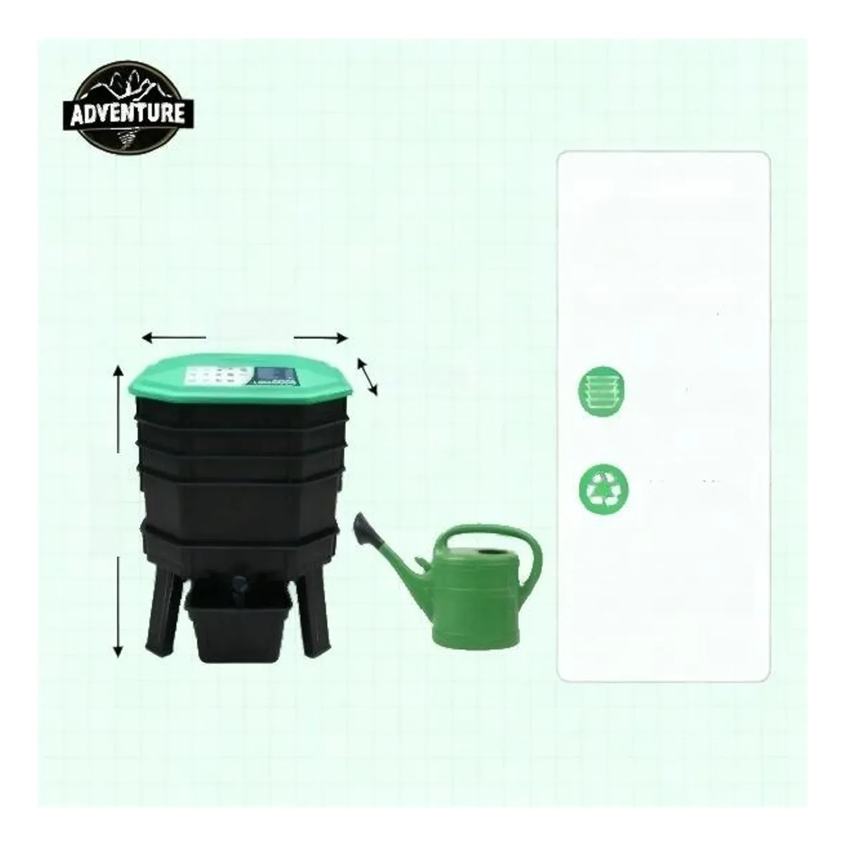 ANYHOGAR - Vermicompostera De 4 Bandejas Plástico Reciclado Compostera