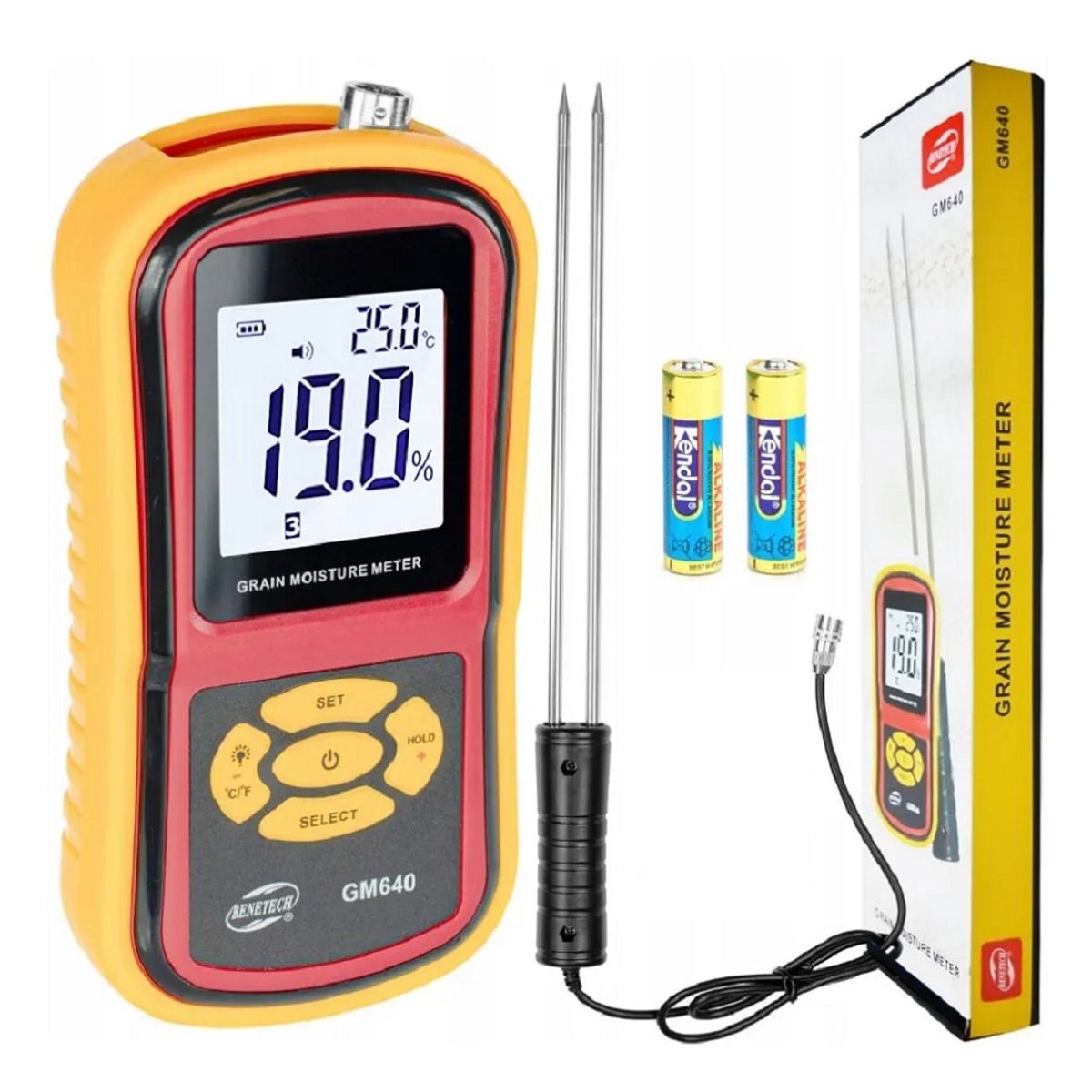 GENERICO - Medidor de Humedad de Granos con Sonda Benetech Gm640 Maíz