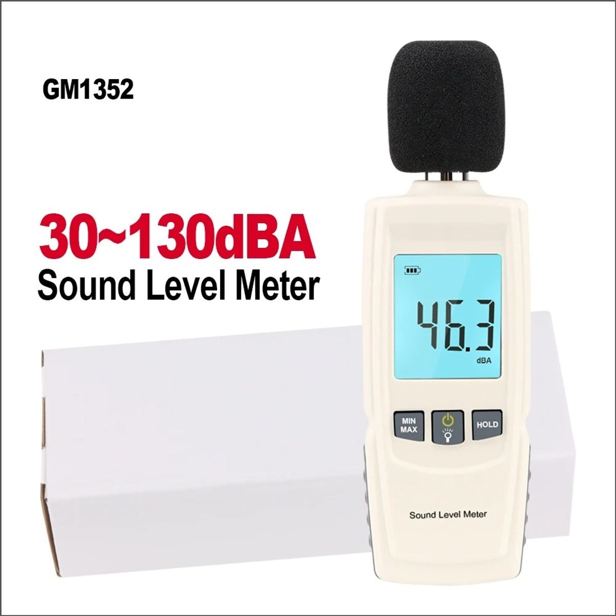 GENERICO - Medidor de Sonido 30130dB Benetech GM1352 Decibelimetro Digital