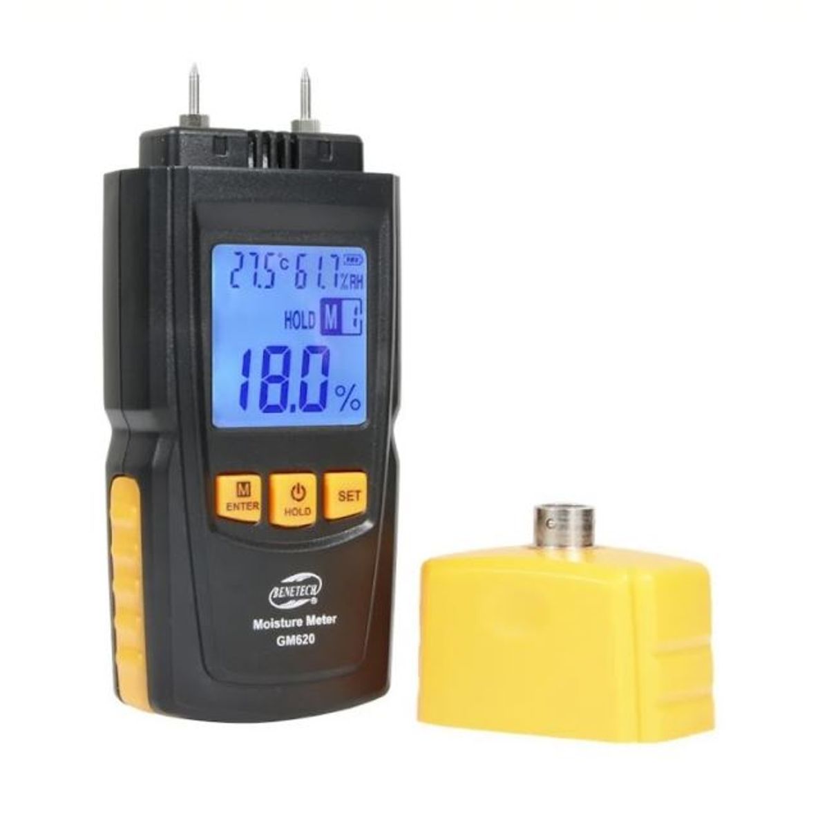 GENERICO - Higrómetro Digital Benetech GM620 para Madera Profesional con Sonda 0 a 70 Porciento