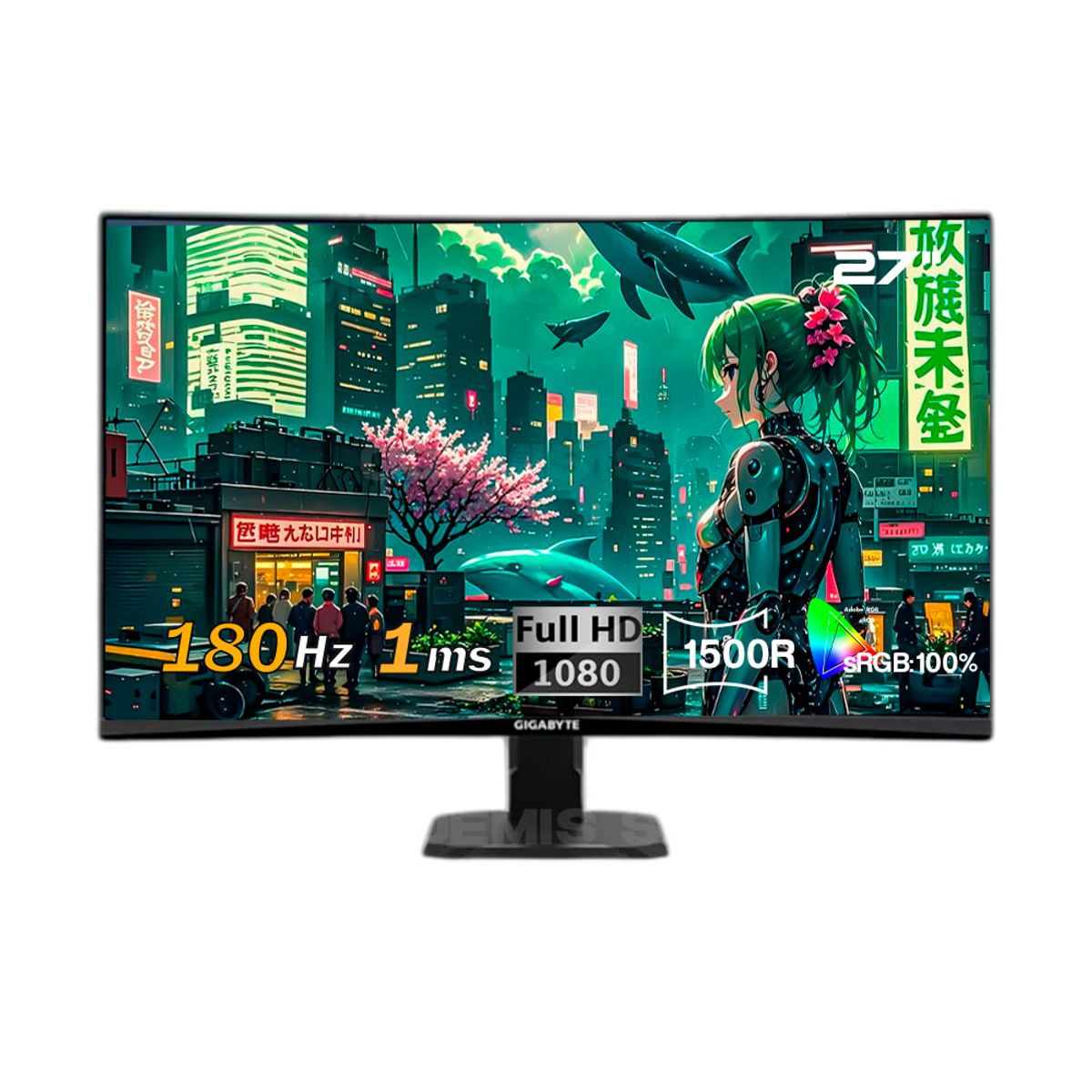 GIGABYTE - Monitor Gigabyte Gs27Fc De 27 - 1Ms 180Hz HdmiDp Full Hd 1920X1080 - Ideal Para Gamin