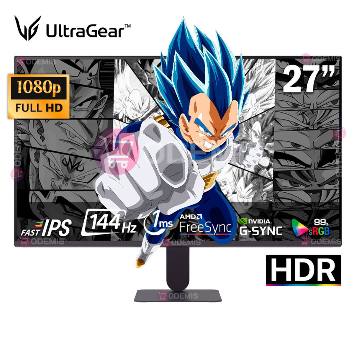 LG - Monitor LG 27G411A-B 27” Full HD IPS 144Hz 1Ms G-Sync FreeSync