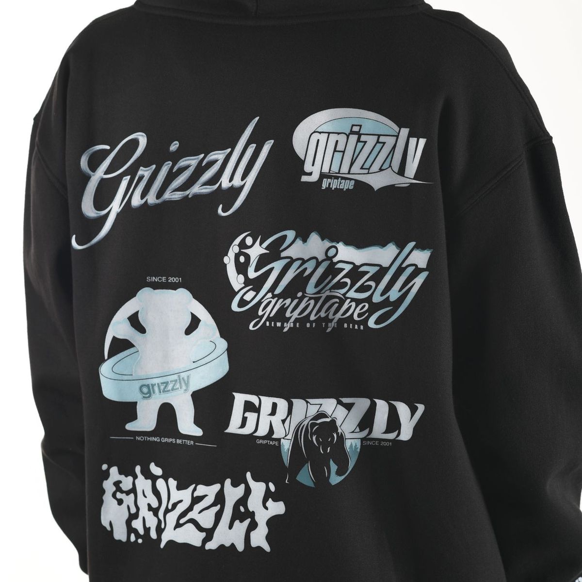 GRIZZLY GRIPTAPE - POLERAS HOODIE GRIZZLY GRIPTAPE GLACIER ZIP HOOD BLACK