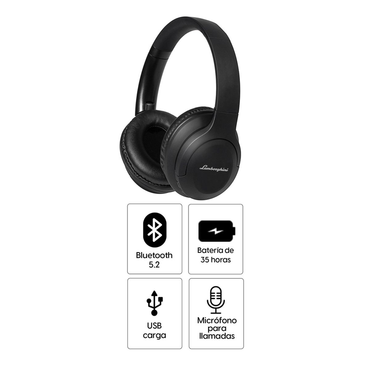 LAMBORGHINI - Audífonos Bluetooth Lamborghini Huracán Noctis High Quality Sound Almohadillas Acolchadas 35hrs