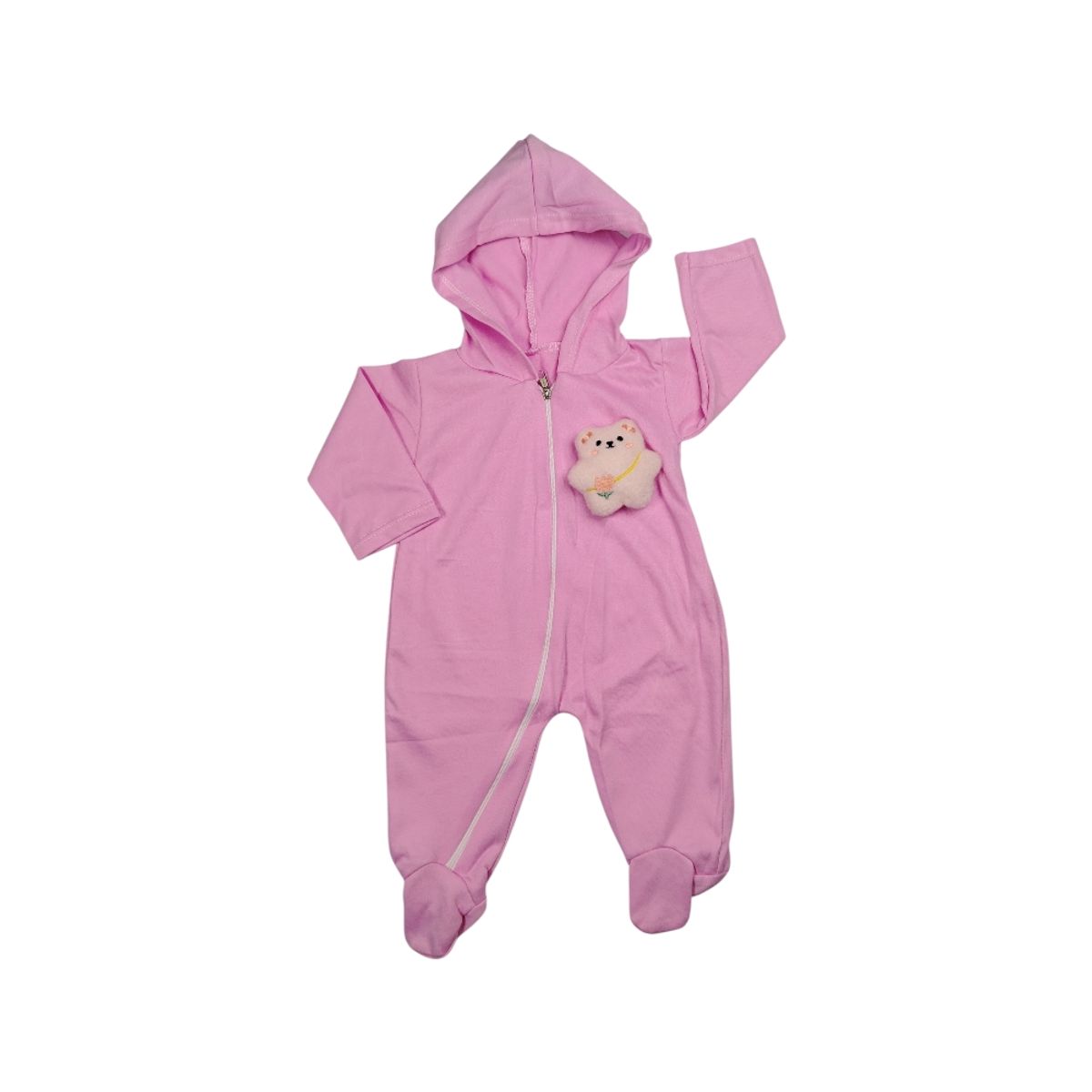 GENERICO - Enterizo con cierre y capucha de algodón