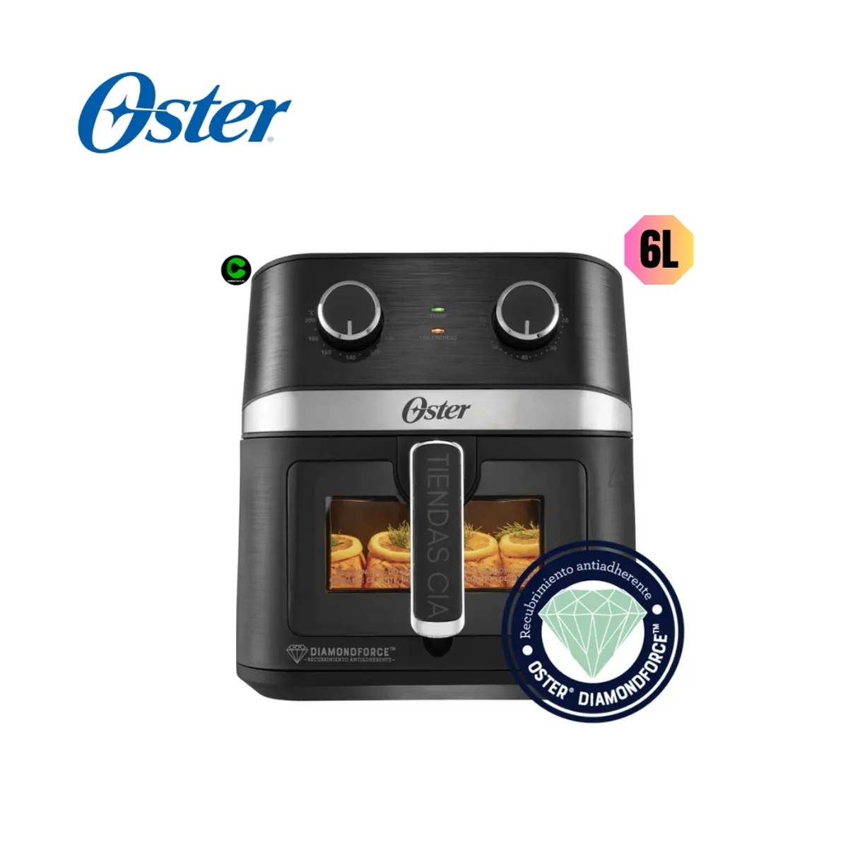 OSTER - Oster® Freidora de Aire Manual Recubrimiento DiamondForce 6L CKSTAF60WMDF