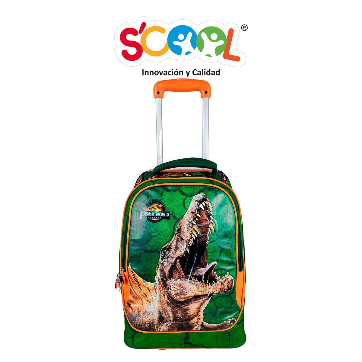 SCOOL - SET MALETA SCOOL MAGIC PREMIUM GDE METALIZADO JURASSIC