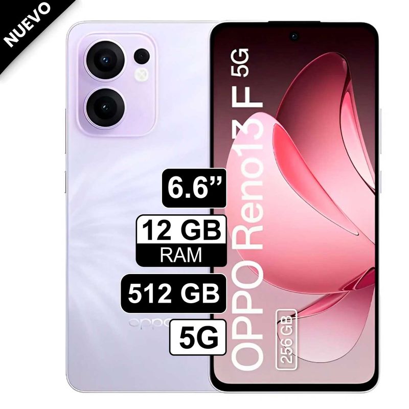 Celular Libre Oppo Reno 13F 66 512GB 12GB + 12GB virtual RAM Morado ...