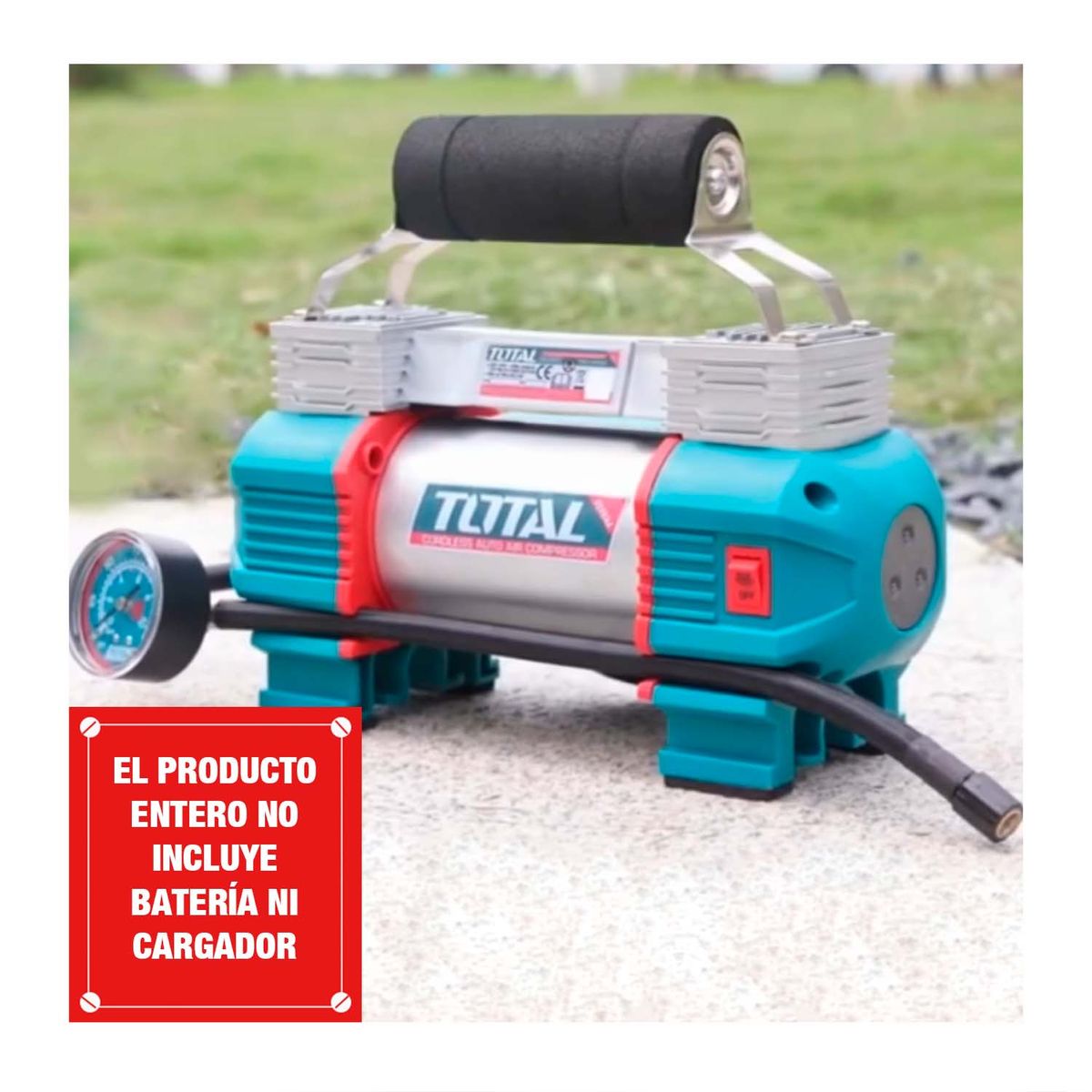 TOTAL TOOLS - TOTAL COMPRESORA AUTO 20V DOBLE CILINDRO 120PSI 45LMIN LED