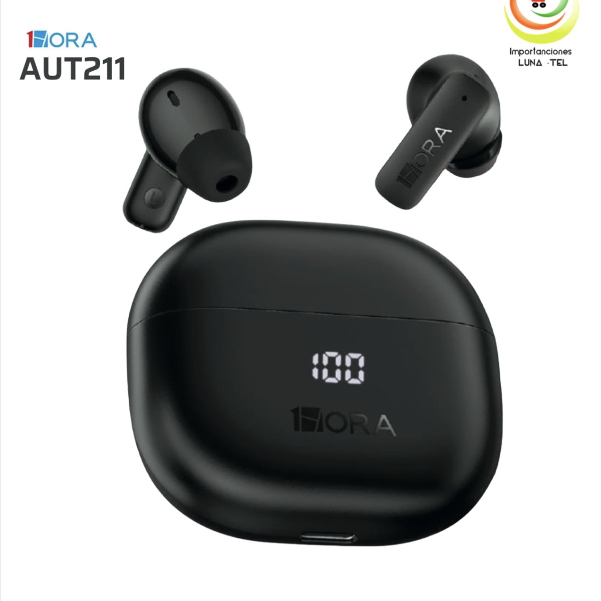GENERICO - AUDIFONOS BLUETOOTH TWS, MODELO AUT211  NEGRO, MARCA 1HORA