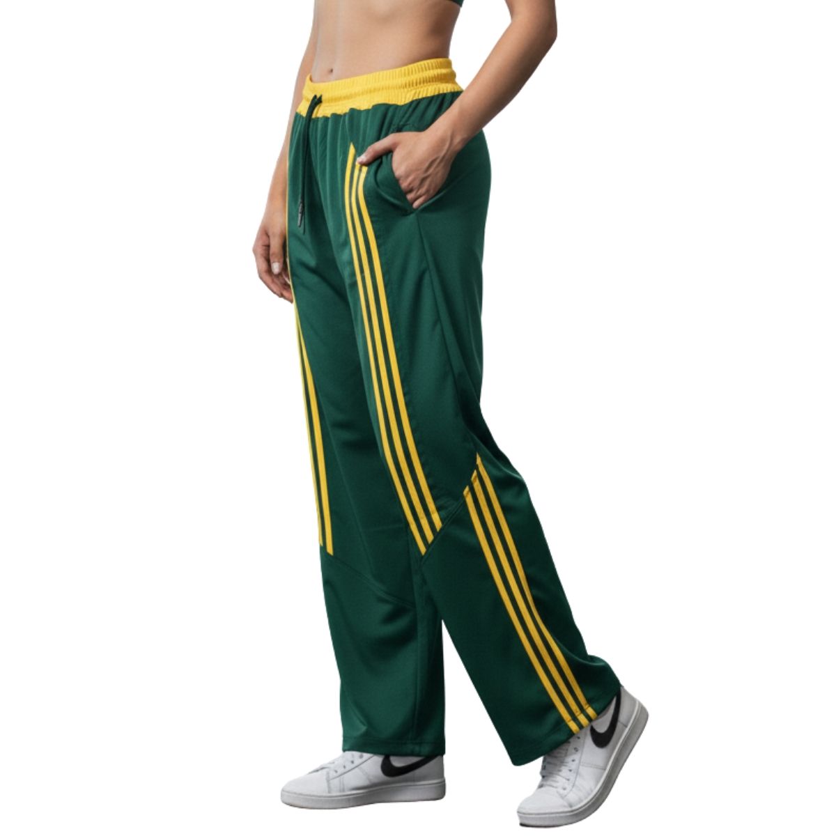 ENKI - Pantalon Urban Track Mujer Verde Sport Oversized Streetwear Tela Nova ENKI Modastyle