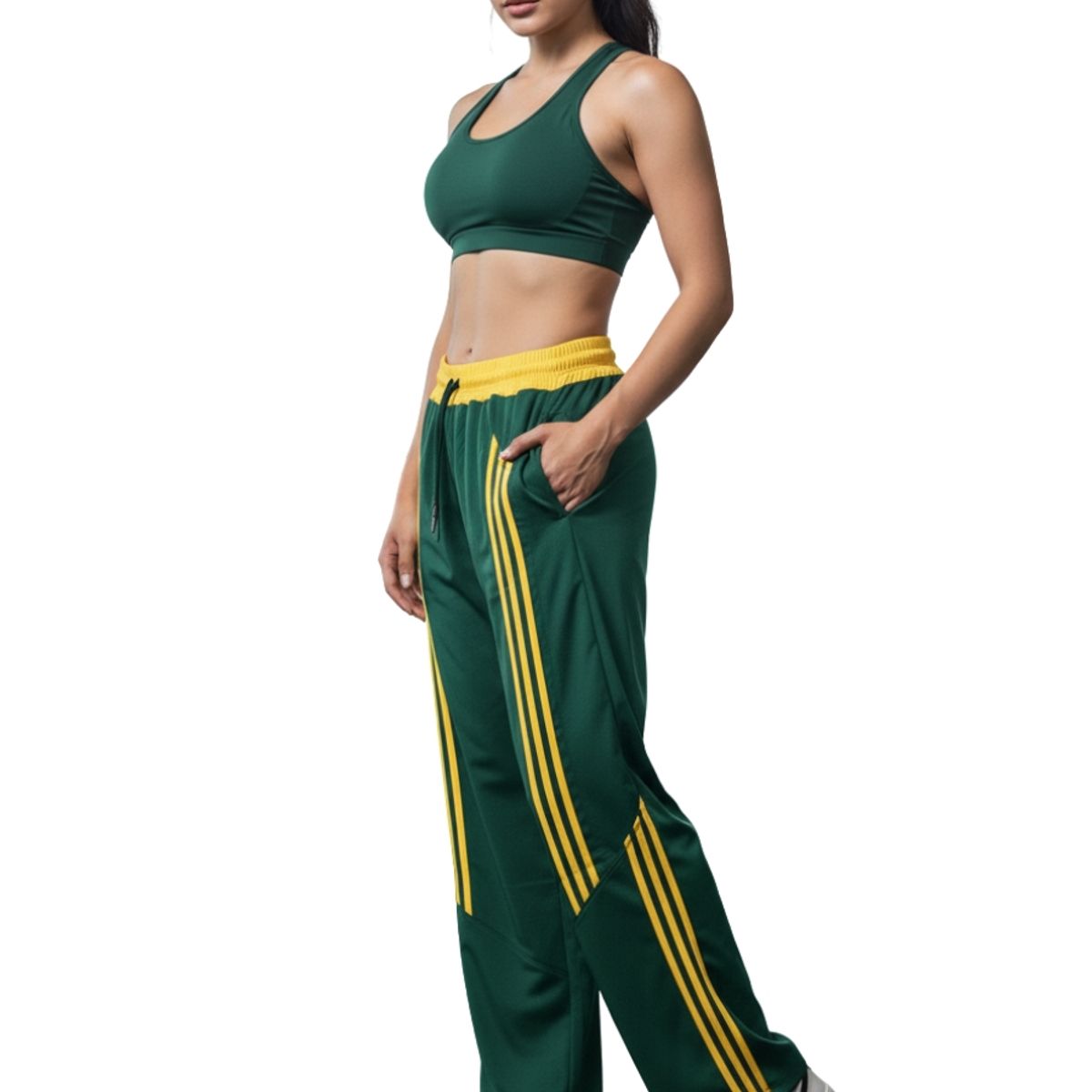 ENKI - Pantalon Urban Track Mujer Verde Sport Oversized Streetwear Tela Nova ENKI Modastyle
