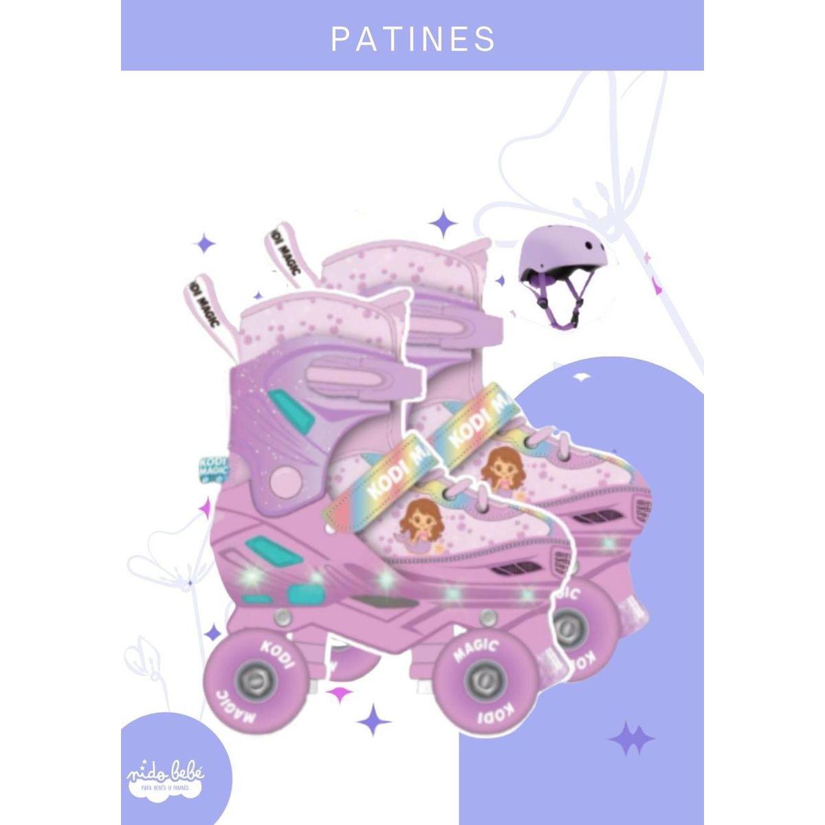 GENERICO - PATINES C/LUCES MAGIC  SIRENA - XS (27-30)