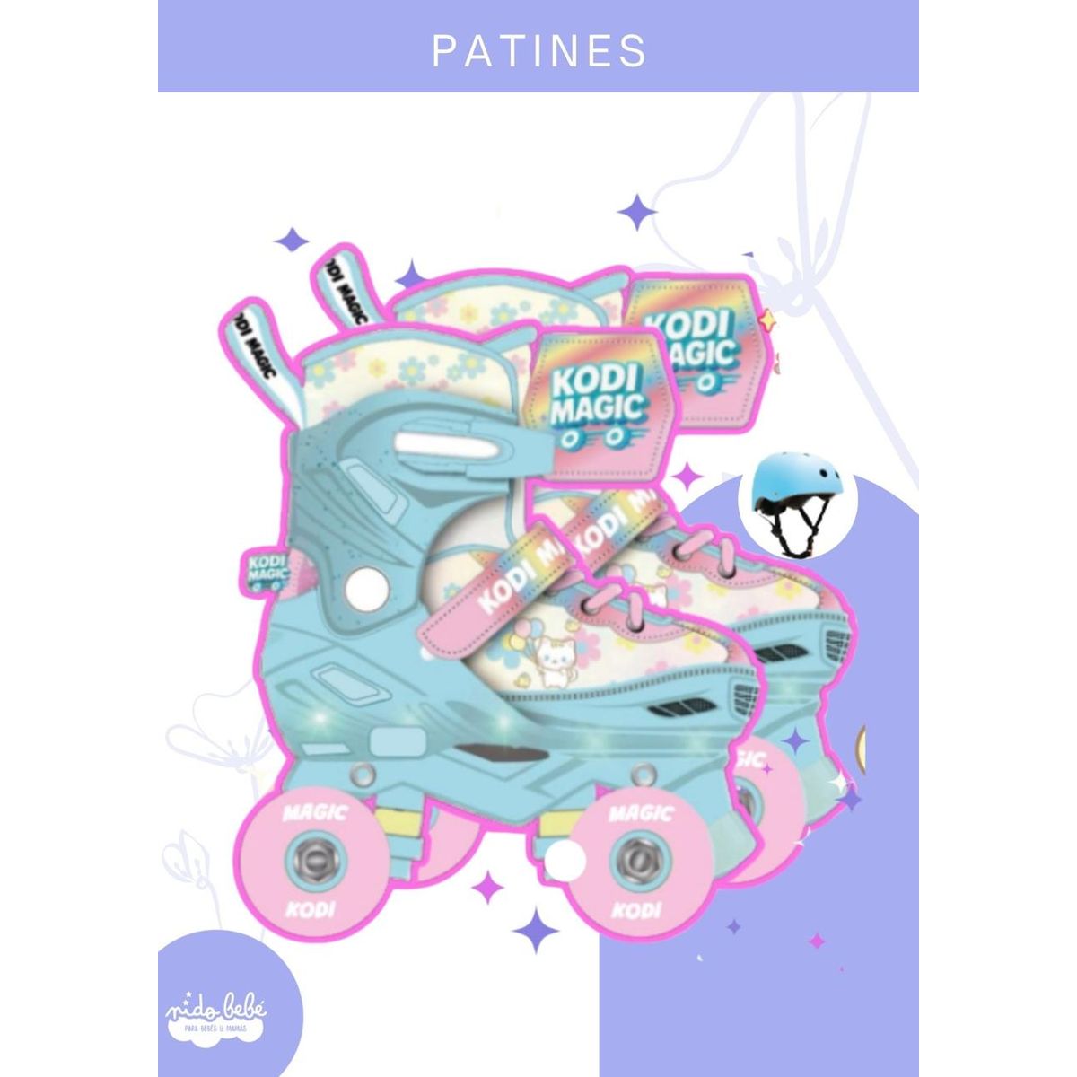 GENERICO - PATINES C/LUCES MAGIC  GATO CELESTE - S (31-34)