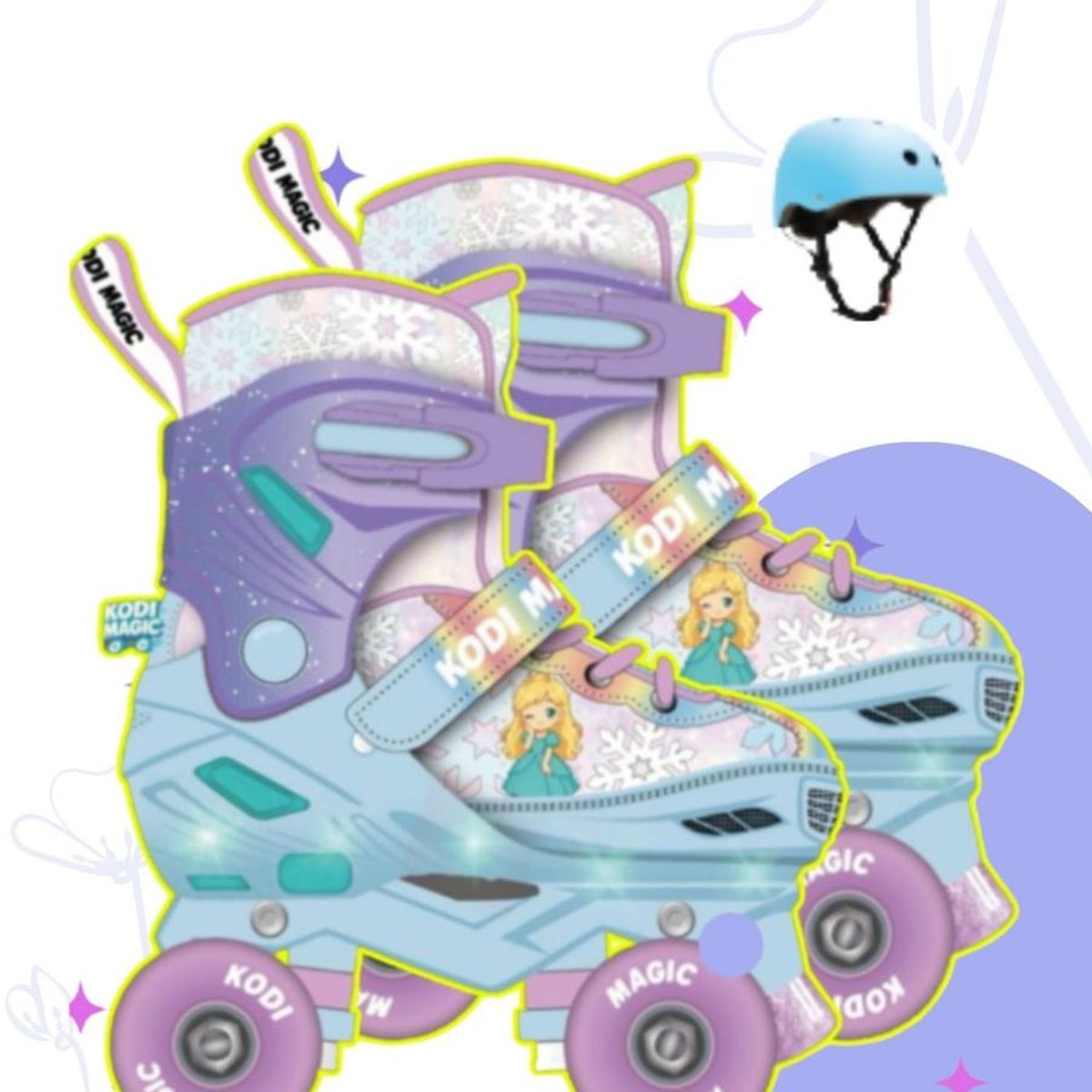 GENERICO - PATINES C/LUCES MAGIC  PRINCESA CELESTE - XS (27-30)