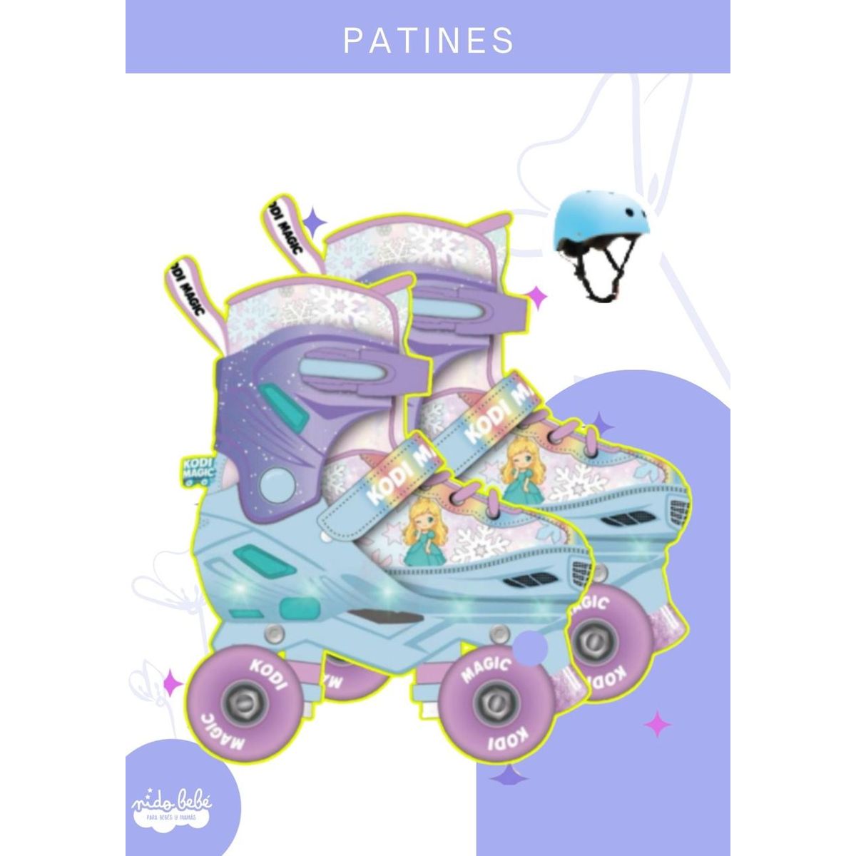 GENERICO - PATINES C/LUCES MAGIC  PRINCESA CELESTE - XS (27-30)