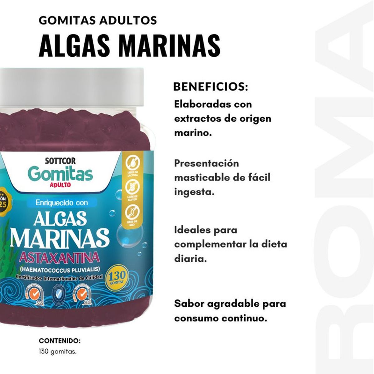 GENERICO - PACK 3 GOMITAS DE ALGAS MARINAS SOTTCORLABS