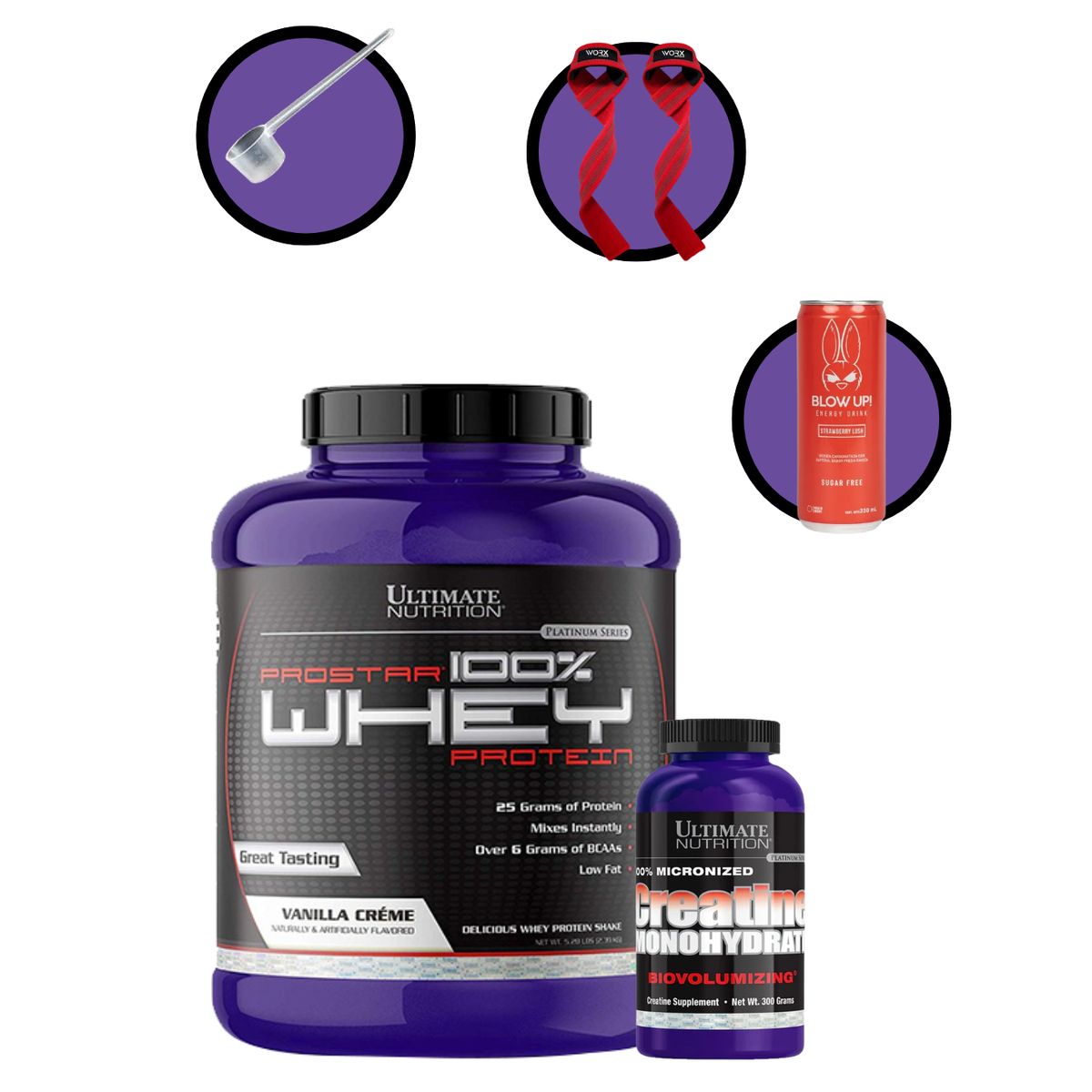 ULTIMATE NUTRITION - Prostar  Whey 5 LB + creatina Ultimate Nutrition 300gr  + REGALOS