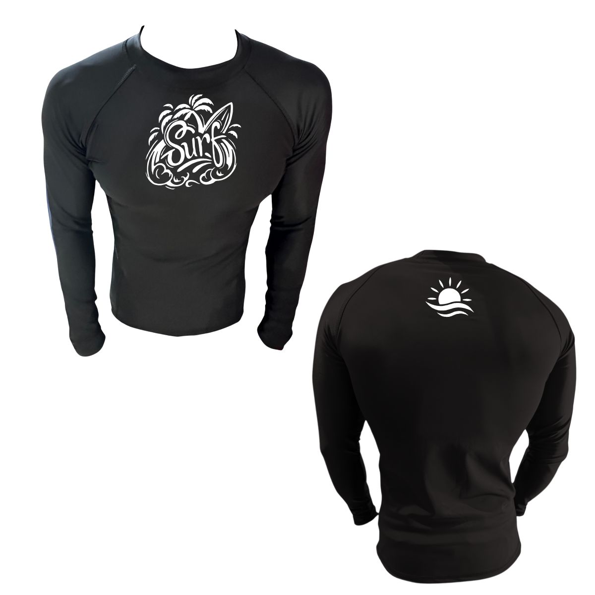 AQUA&MODA - LICRA CON PROTECCIÓN UV AQUAMODA LAMSNLGBR SURF NEGRO  LOGO BLANCO REFLECTIVO