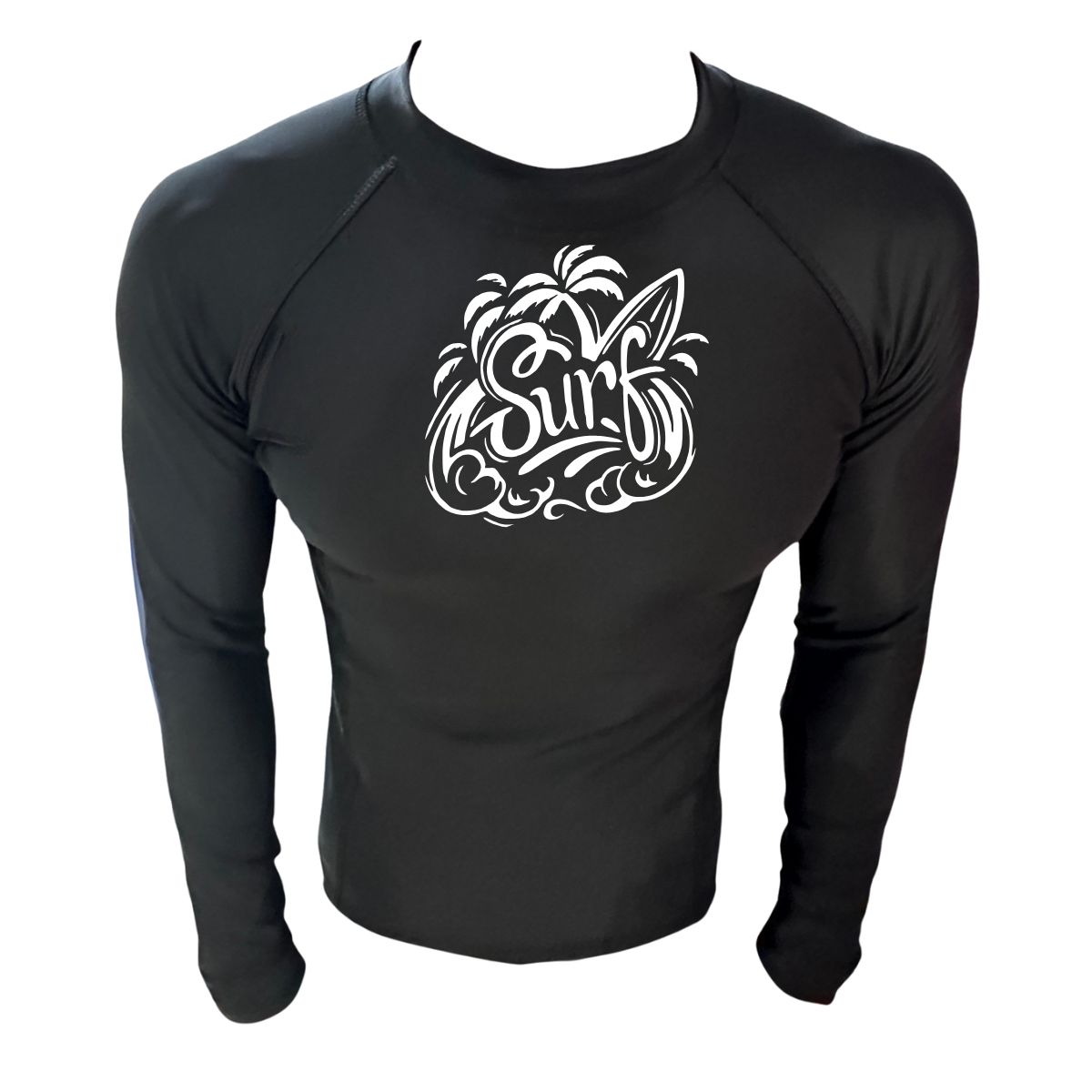 AQUA&MODA - LICRA CON PROTECCIÓN UV AQUAMODA LAMSNLGBR SURF NEGRO  LOGO BLANCO REFLECTIVO