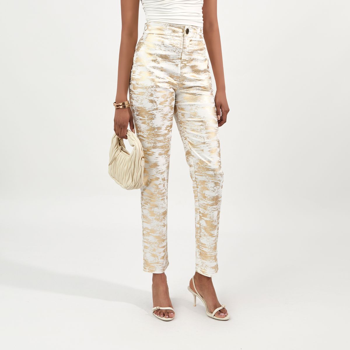 CAMILA VIALI - Pantalón Camila Viali Claudie Plateado