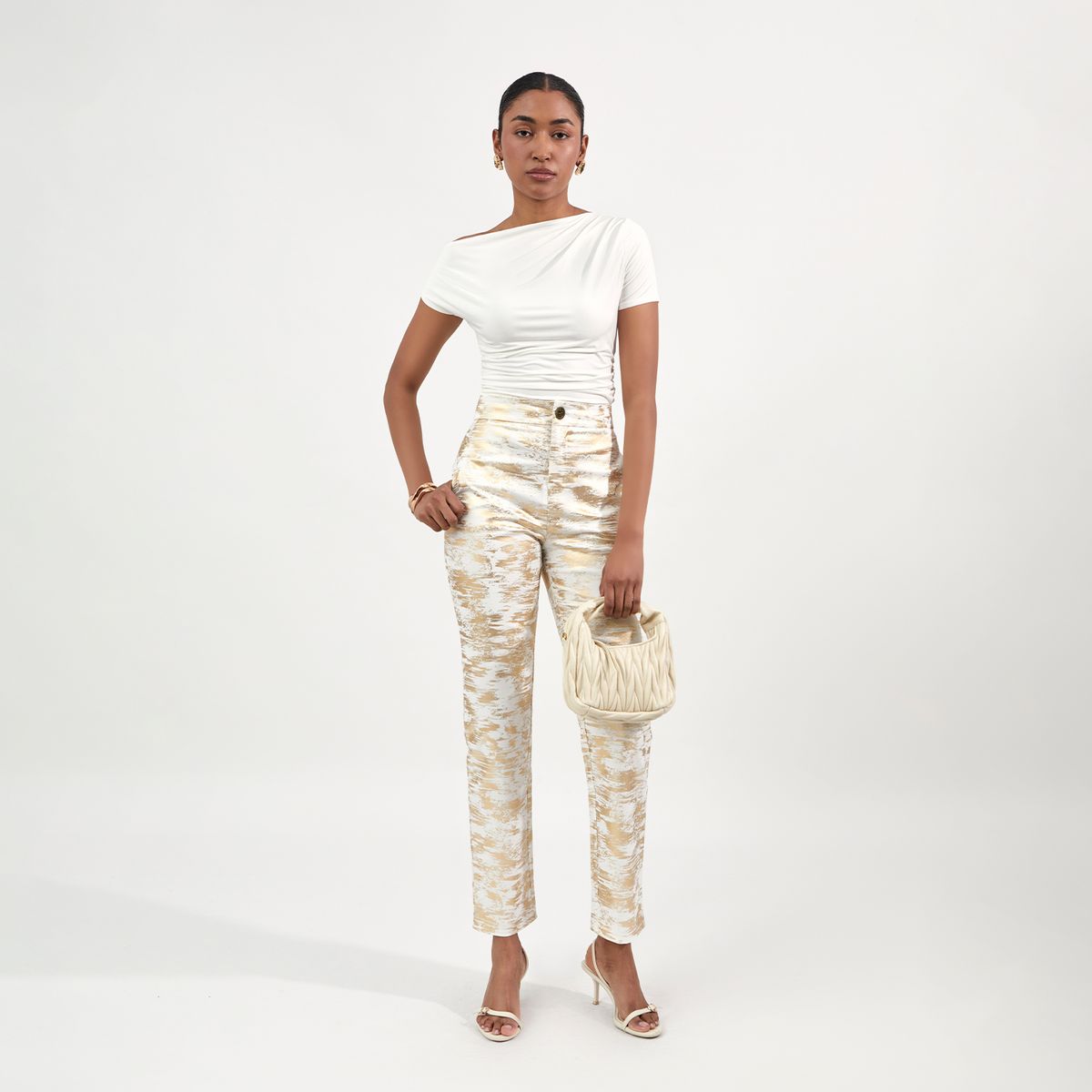 CAMILA VIALI - Pantalón Camila Viali Claudie Plateado