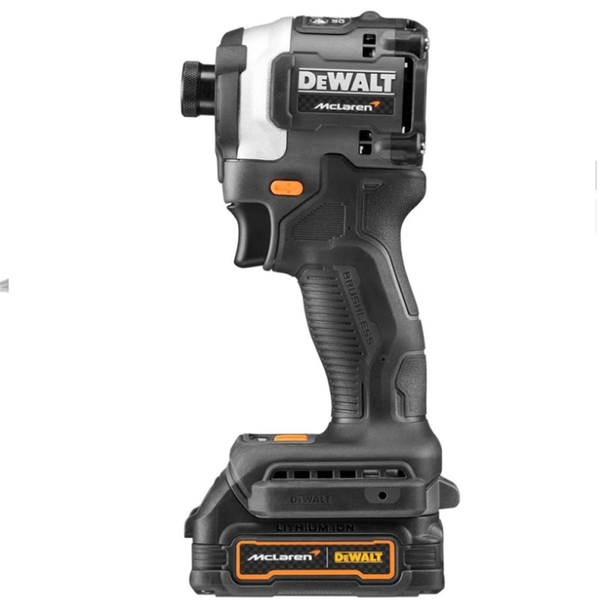 DEWALT - Taladro Percutor 12 + Atornillador de Impacto 14 Hex 20V Brushless Dewalt x McLaren
