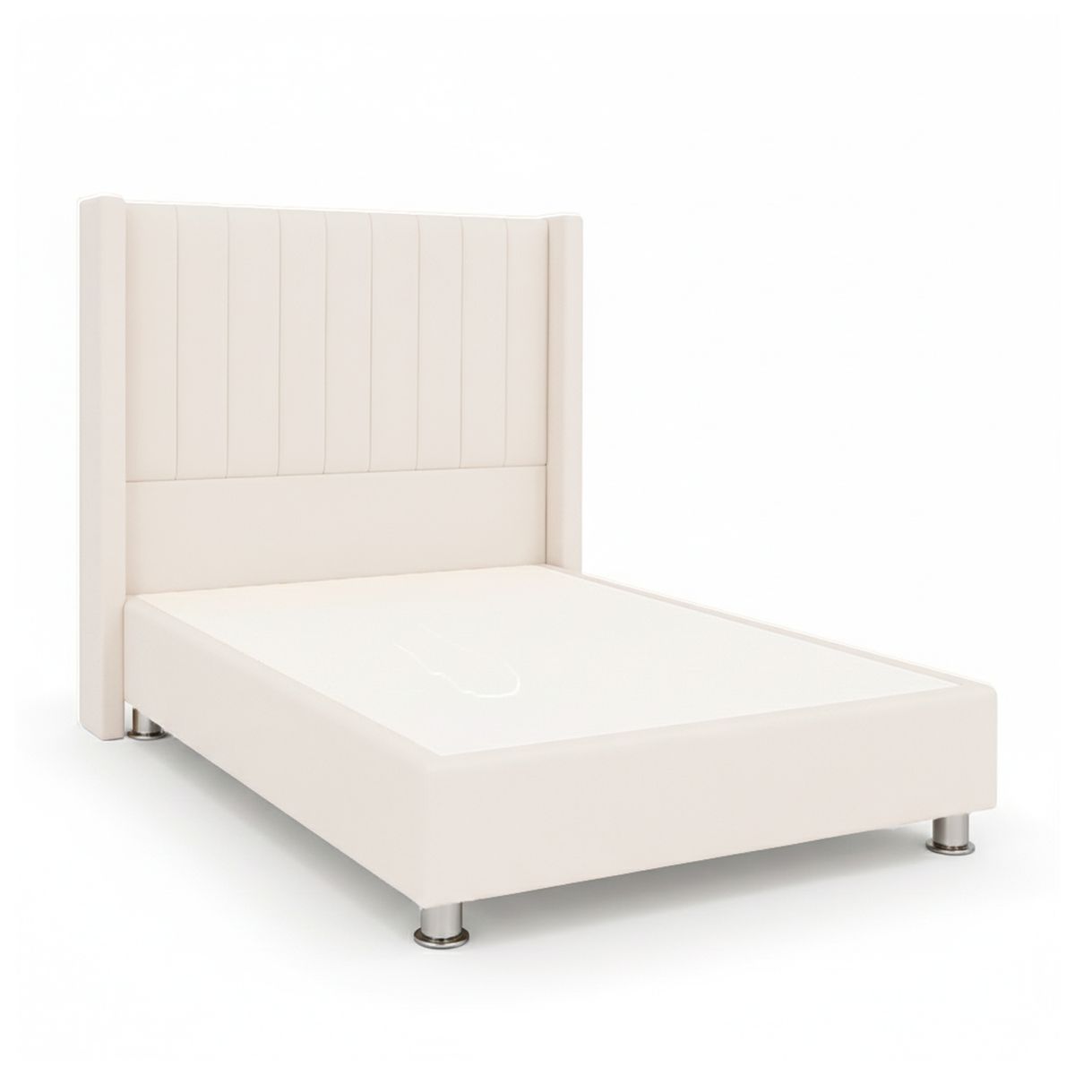 GENERICO - Cama Tapizada Confort Lineal Cromo Ivory 1.5 Plz
