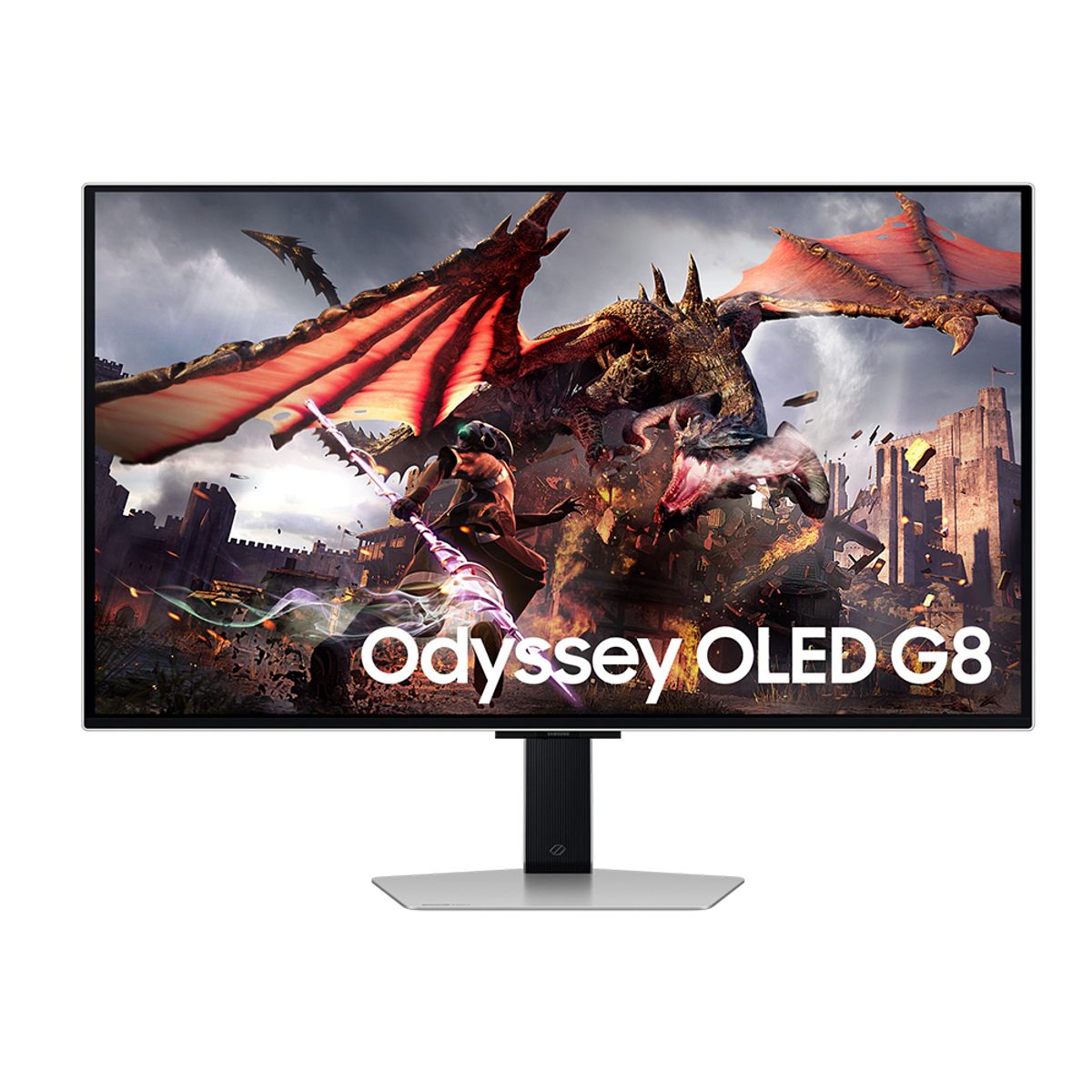 SAMSUNG - Monitor Samsung Odyssey G8 De 32" 4K Oled, 240Hz, Freesync/G-Sync, Plata, Ideal Para Gamin
