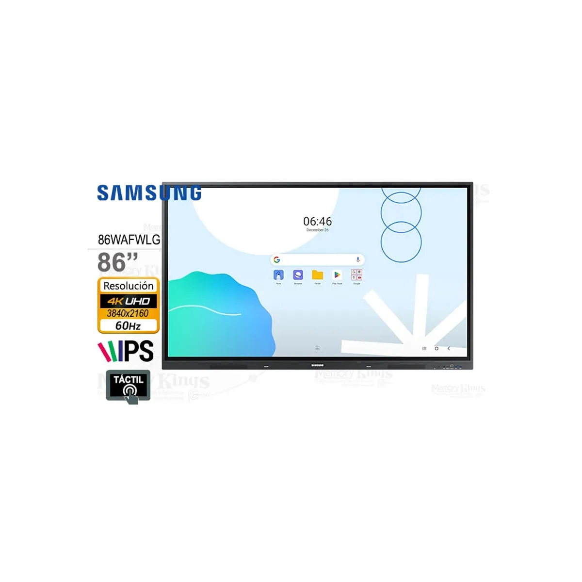 SAMSUNG - Pantalla Pizarra Interactiva 86" Samsung Wad 4K Con Android 13 - Ideal Para Salas De Reuni