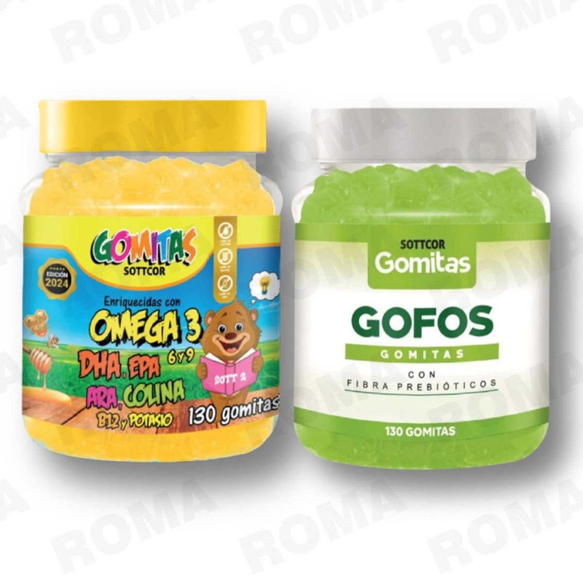 GENERICO - PACK 2 GOMITAS OMEGA 3 NIÑOS + GOFOS PARA ADULTOS SOTTCORLABS