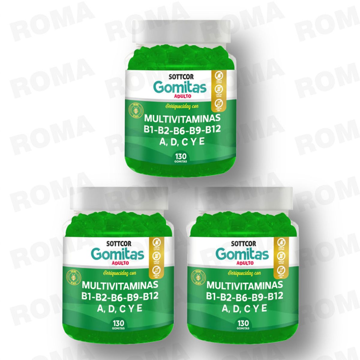 GENERICO - PACK 3 GOMITAS MULTIVITAMINAS 390 SOTTCORLABS