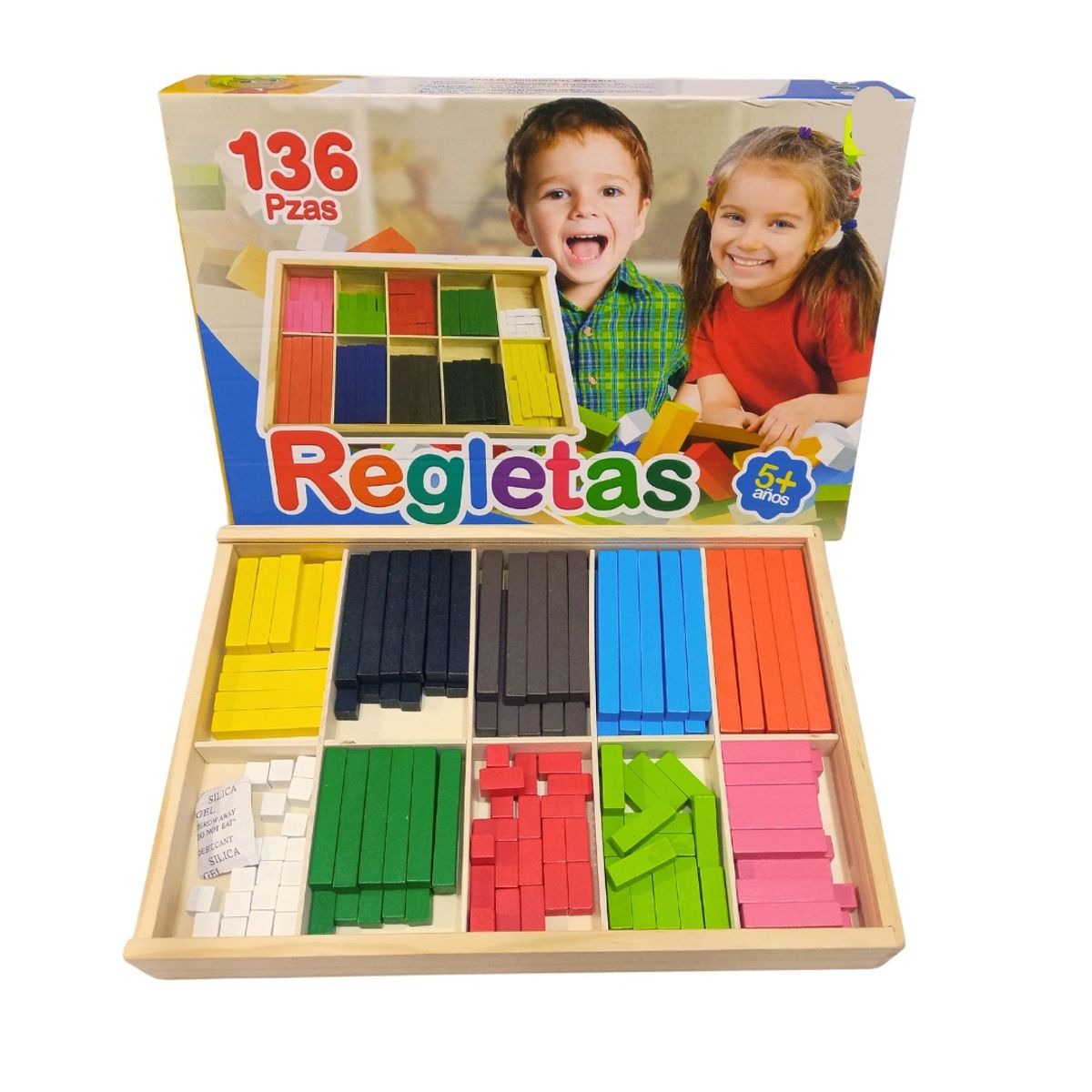 GENERICO - Juego Didactico Regletas de Madera 136 Piezas Matematicas
