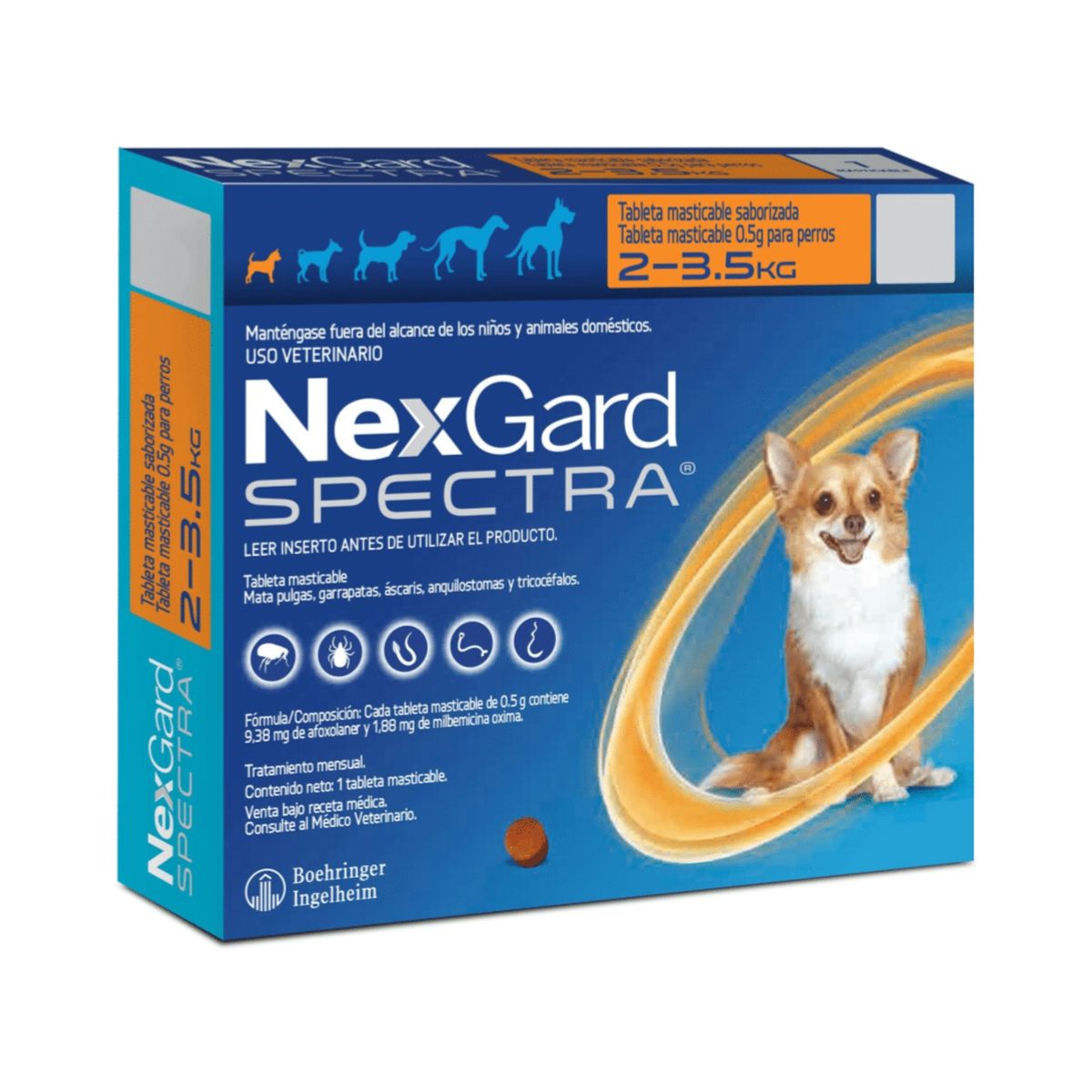 NEXGARD - Antipulgas Nexgard Spectra Perros Mini 2 - 3.5 Kg X3 Tabletas
