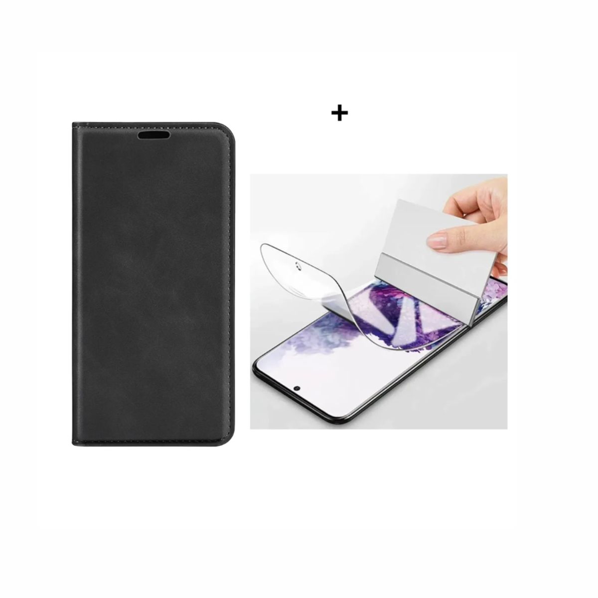 SPACE - CASE LIBRO FLIP COVER NEGRO SAMSUNG S24 ULTRA + HIDROGEL HD