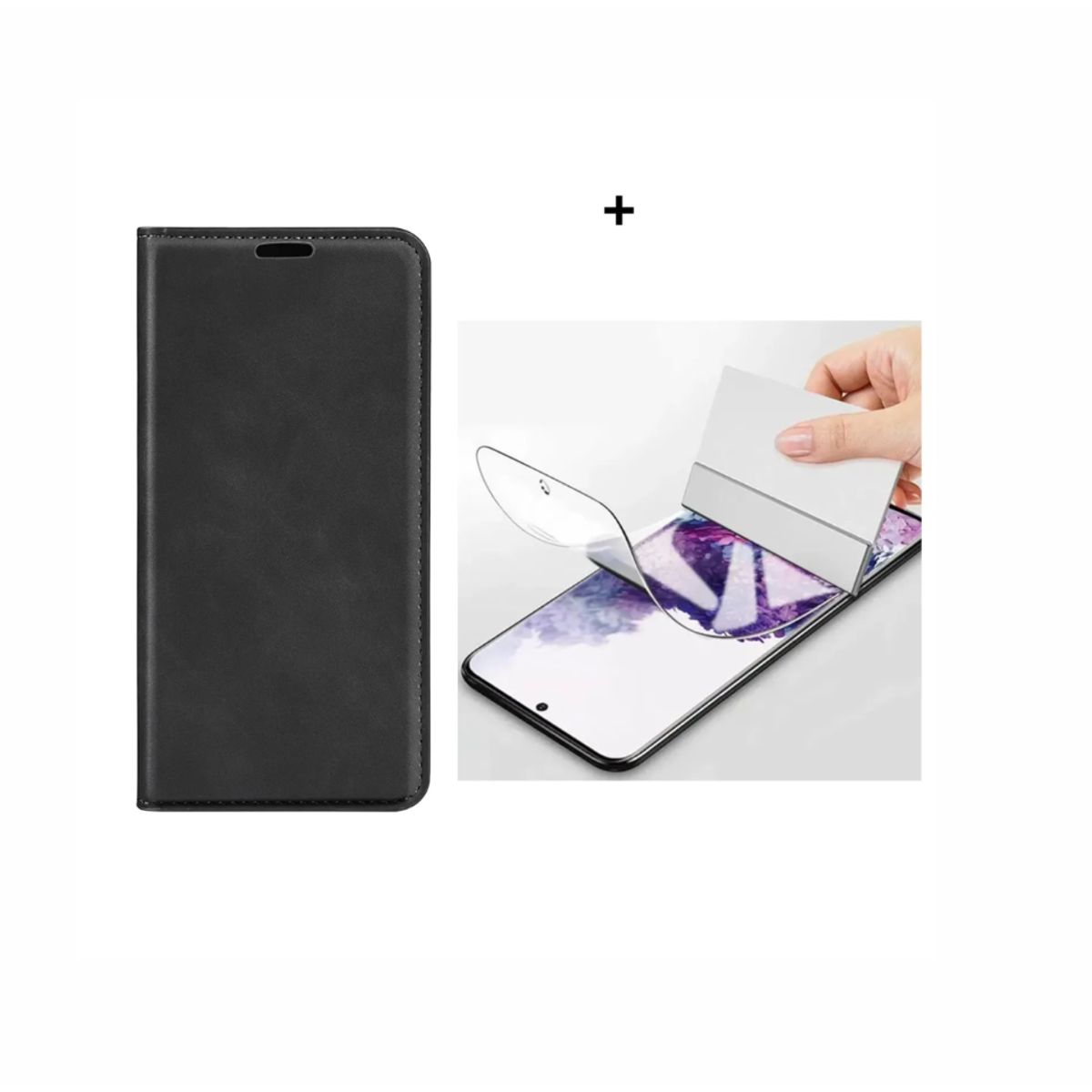 SPACE - CASE LIBRO FLIP COVER NEGRO SAMSUNG S24 ULTRA + HIDROGEL HD