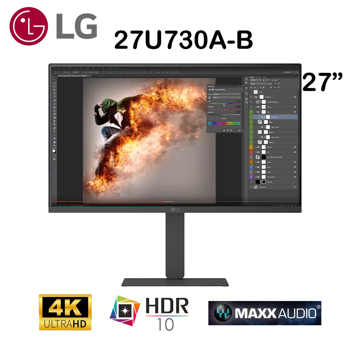 LG - MONITOR LG UltraFine 27U730A-B 27 4K IPS 60Hz 5Ms HDR10 USB-C CON PARLANTES
